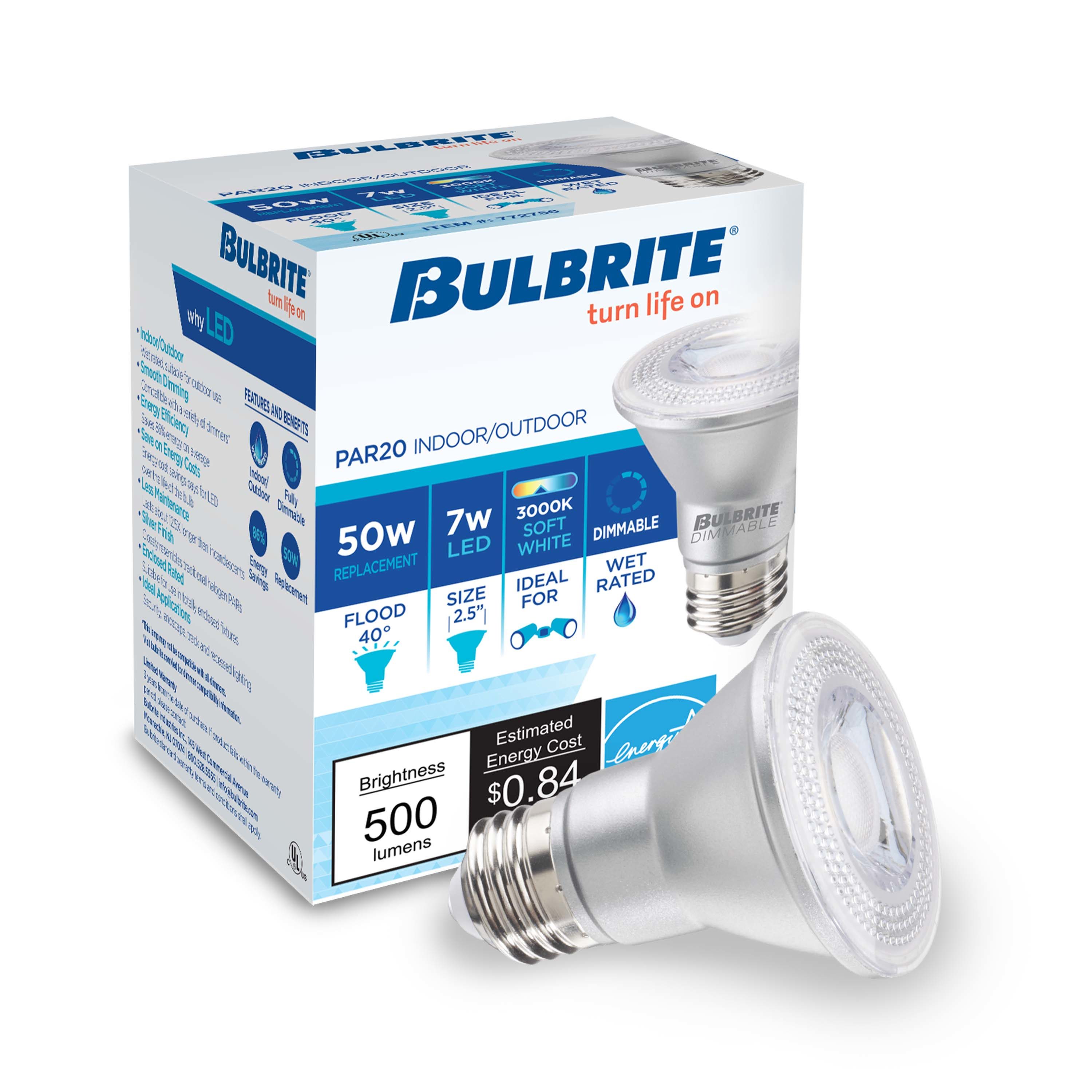 Bulbrite LED 50-Watt EQ PAR20 Soft White Medium Base (e-26) Dimmable ...