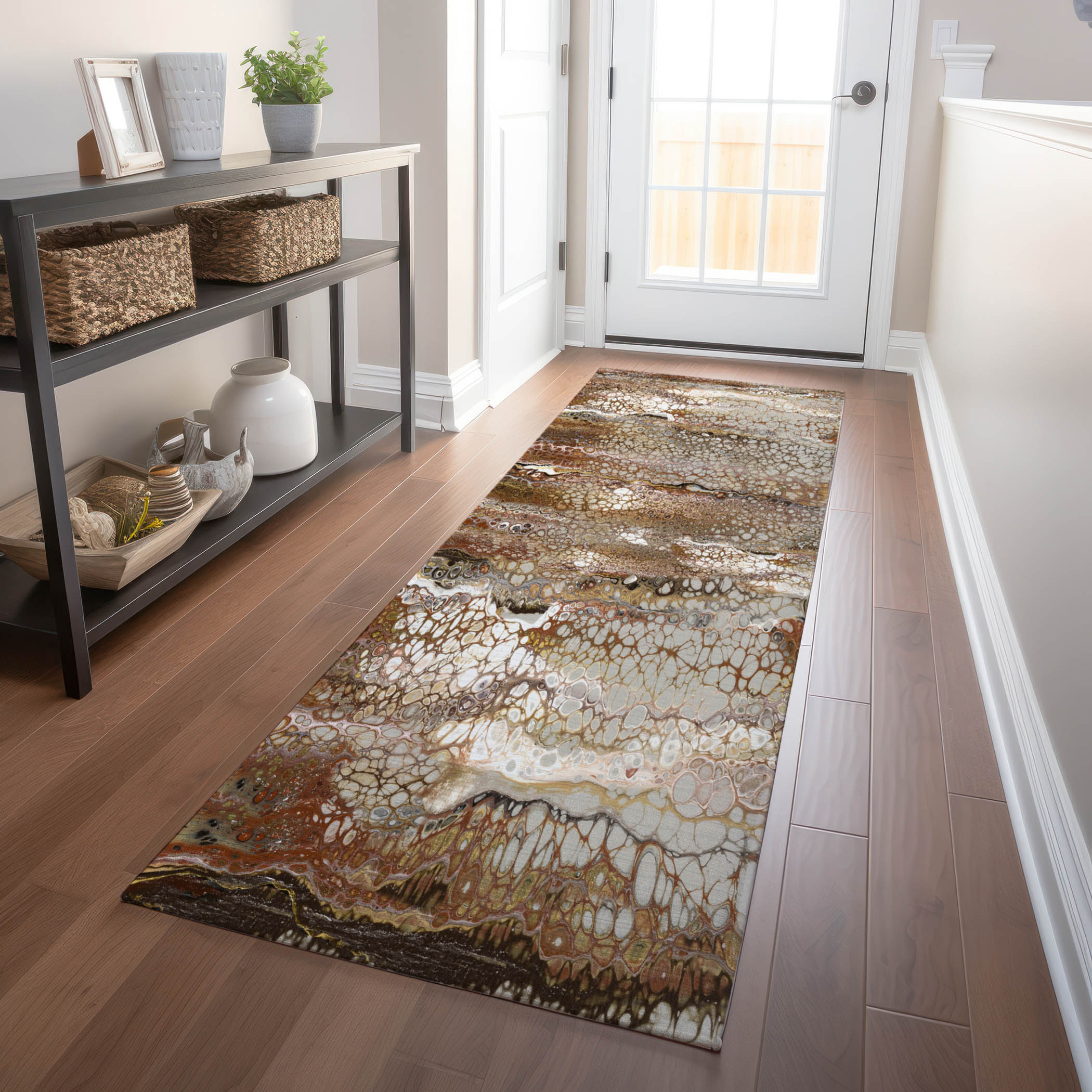 Addison Rugs AMF60RI2X8 Mayfield AMF60RI 2 x 7 (ft) Loomed Polyester Riverbed Rectangular Indoor Abstract Machine washable Runner rug