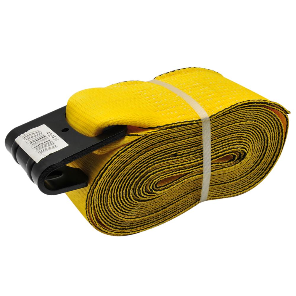 RoadPro 4-inx30-ft Strap with Flat Hook - 5400 lbs Working Load Limit -  Yellow Polyester Tie Down