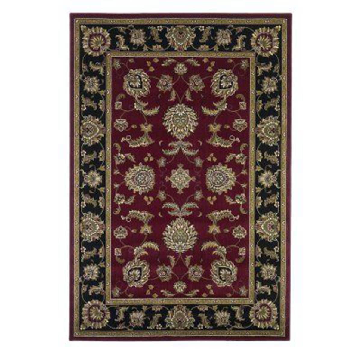 HomeRoots 352837 Bernadette 7 X 7 Rag Red Black Octagonal Indoor Border Area Rug