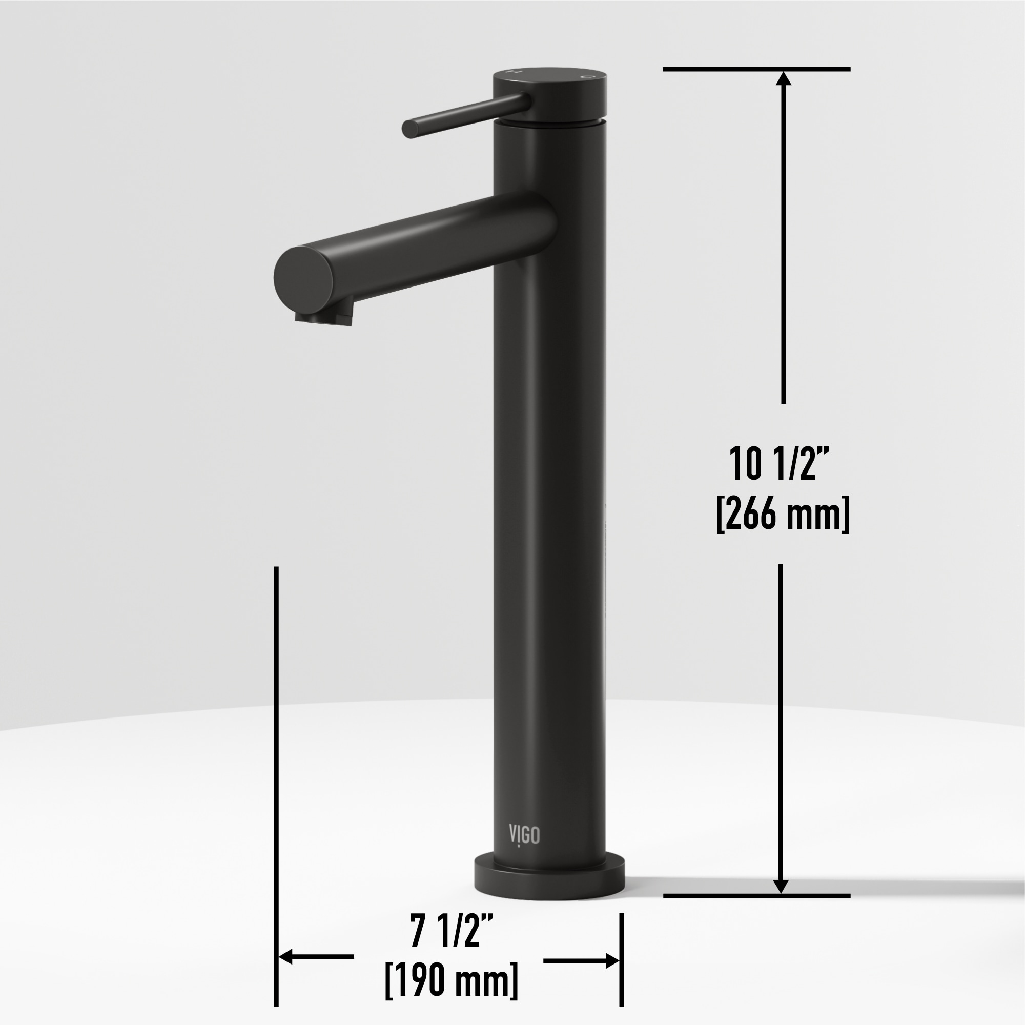 Matte Black 11" Brass Single Handle Vessel Bathroom Faucet