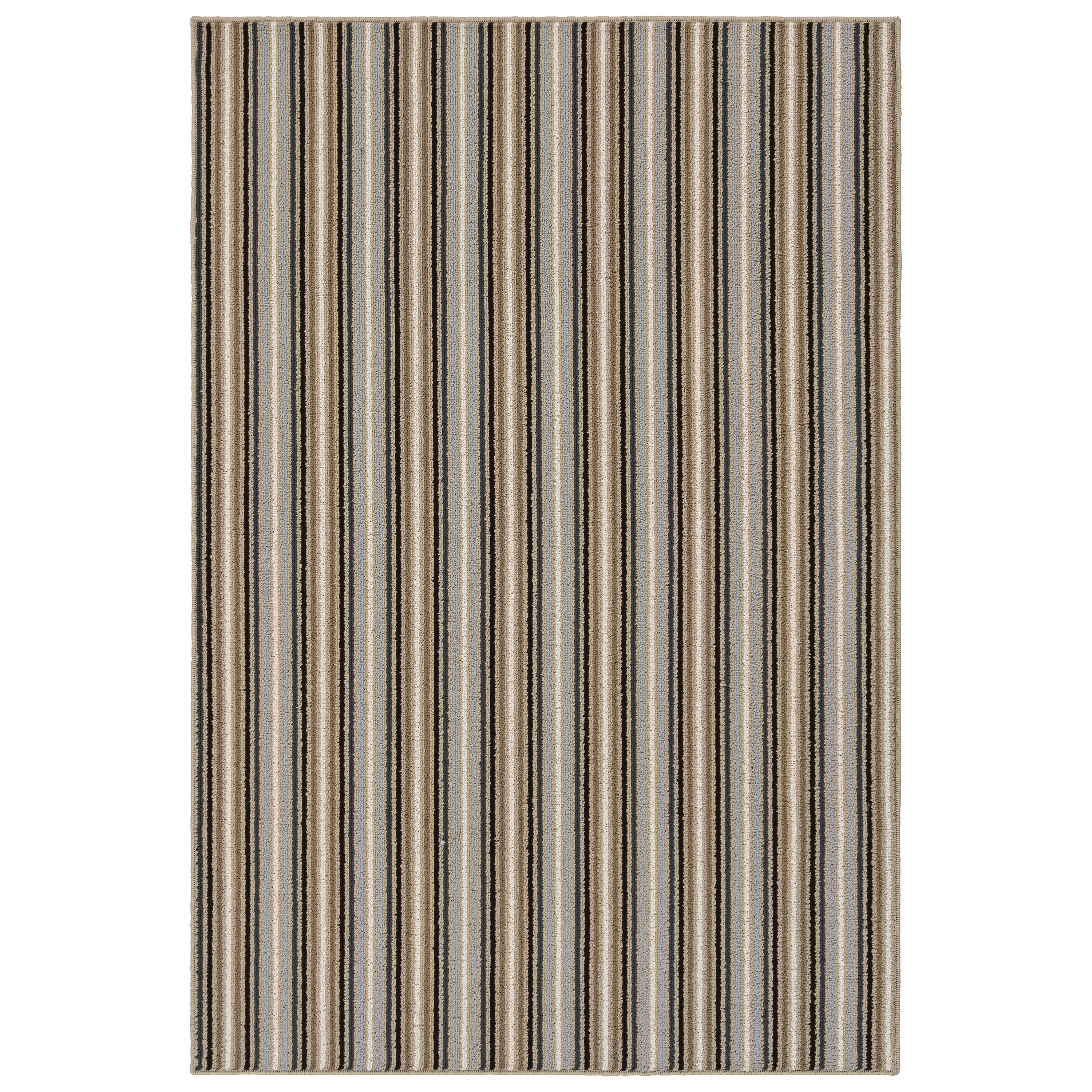 Nantucket Stripe Earth Tone 4' x 6' Synthetic Area Rug