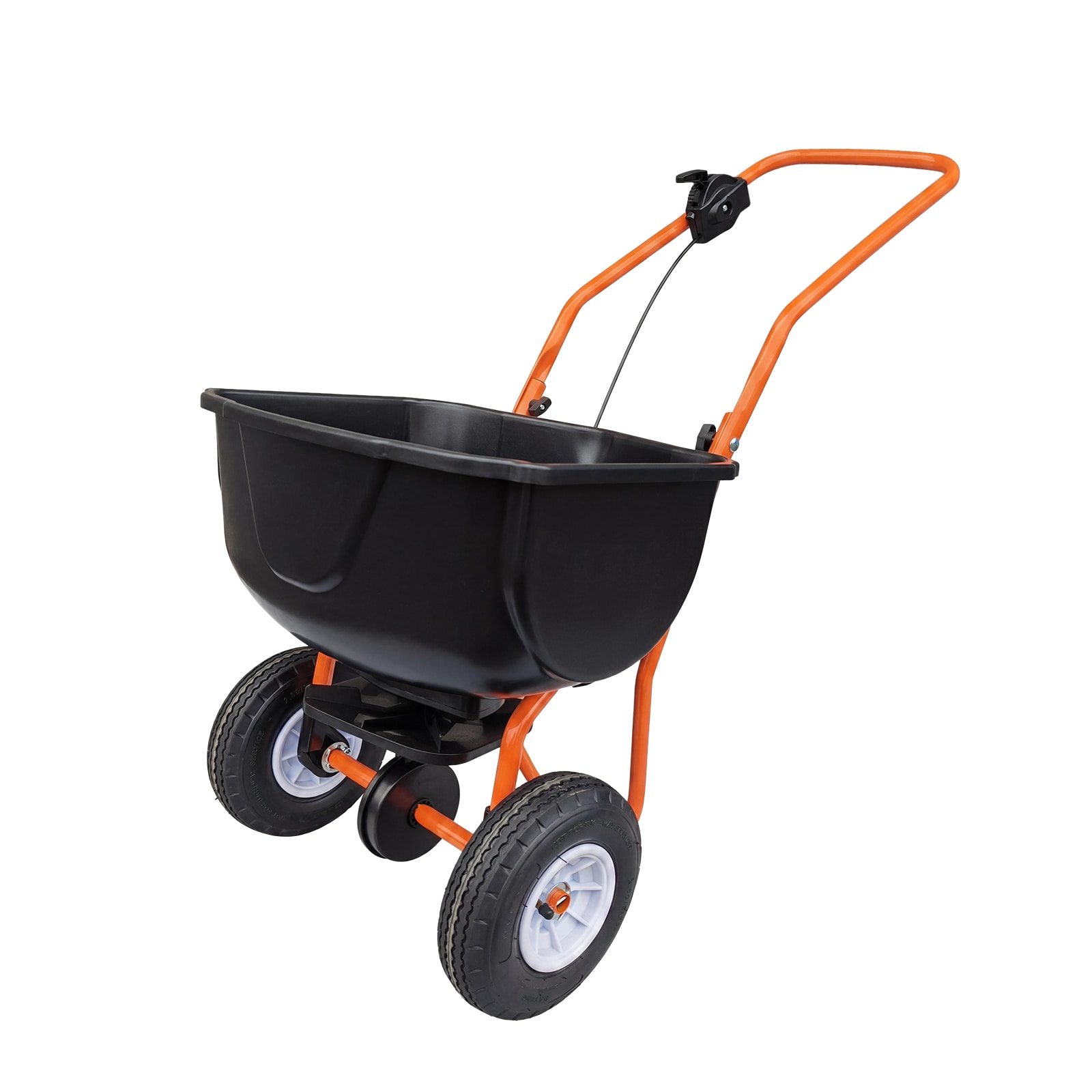 Garvee Walk Behind Lawn Spreader 70 LB Fertilizer Spreader Push Broadcast Spreaders with 8in All Terrain Tires 0-10FT Spreading Width for Lawn Care Seed Spreading