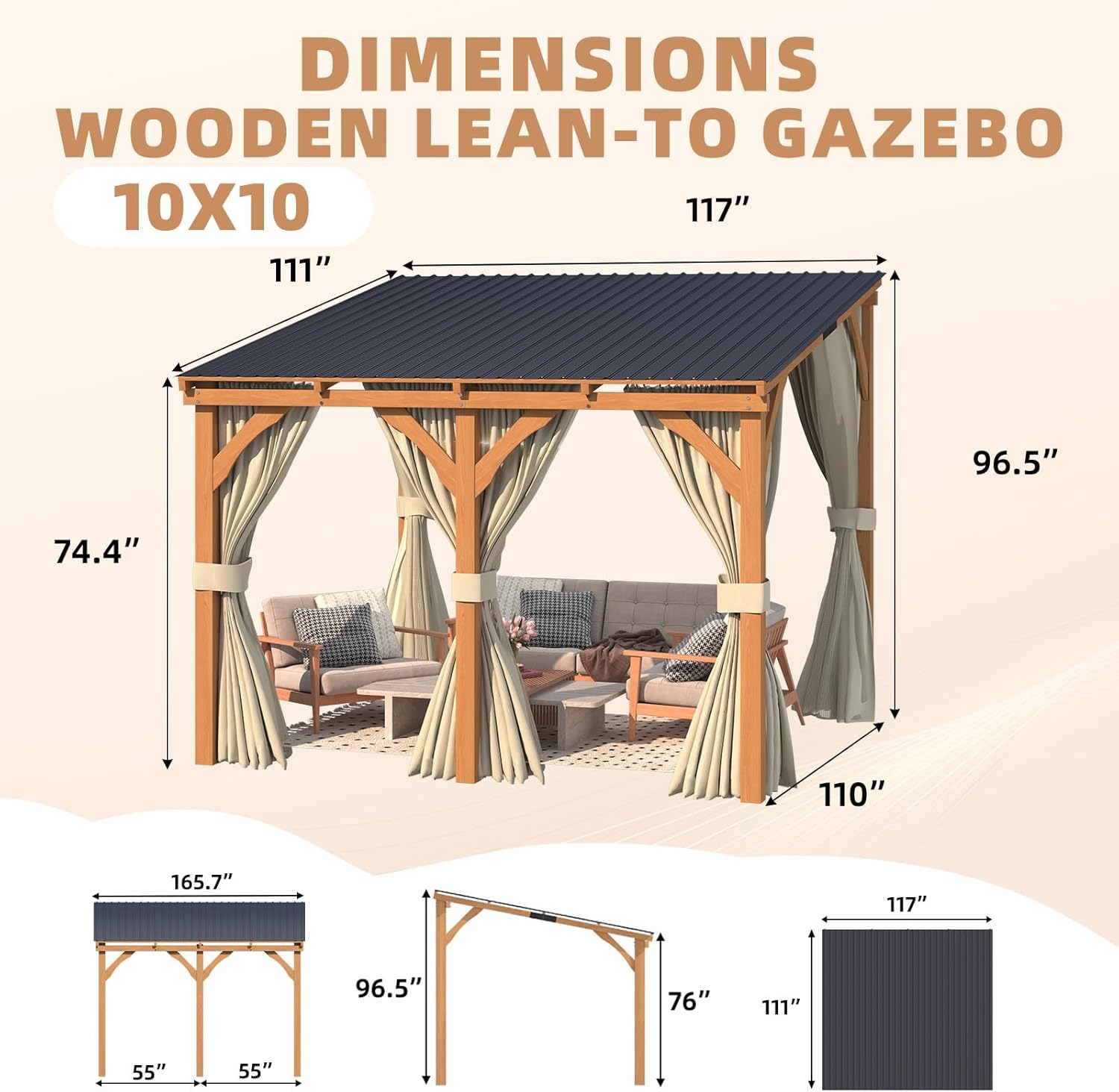AECOJOY 16554MS+16606CR-LS02 Wood-Resin-Gazebos - View #2
