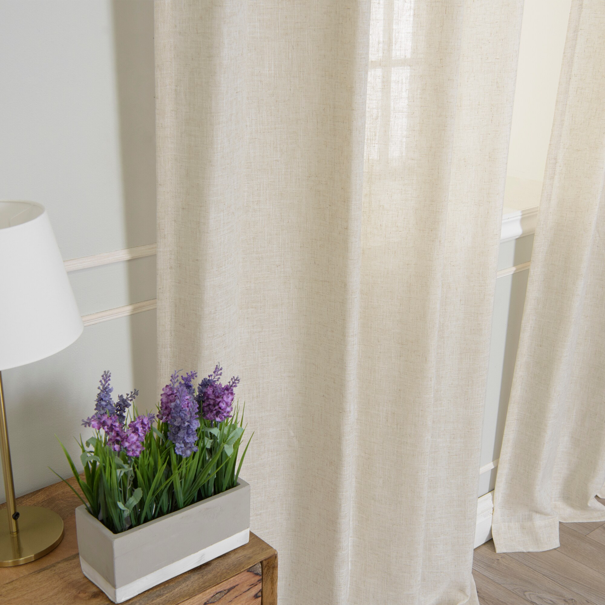 Best Home Fashion JC-GR-FAUXLIN-96-FLX curtains - View #5