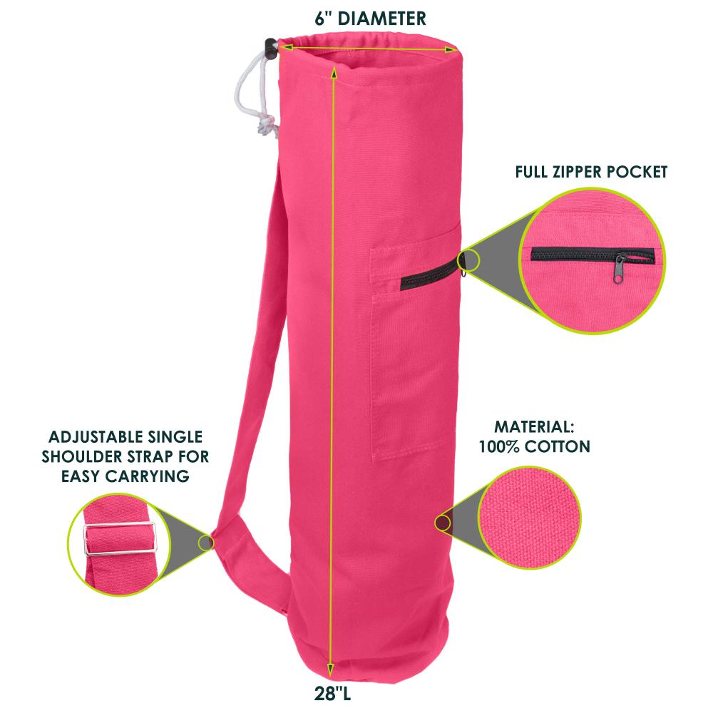 Yoga Mat Bag with Side Pocket - Pink 