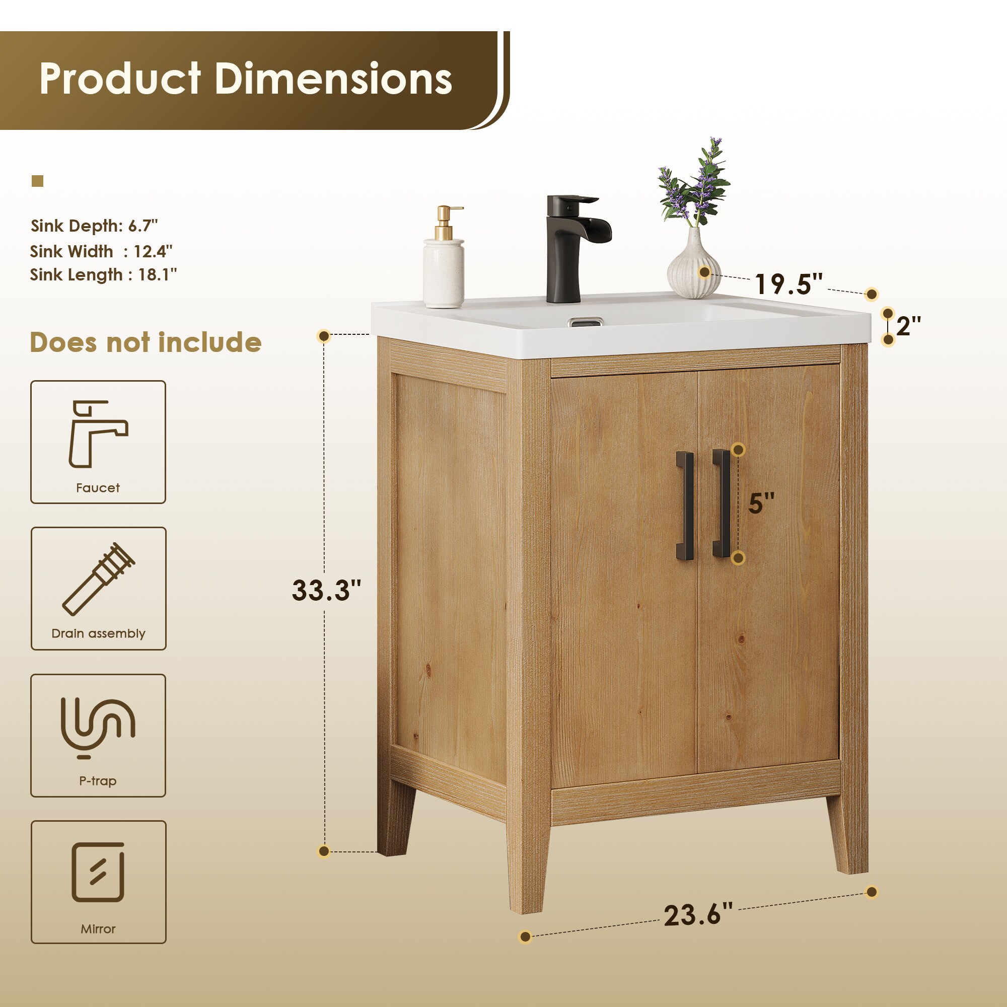 Altair 566024-WF-WH-NM Bath-Vanity-Combo - View #11