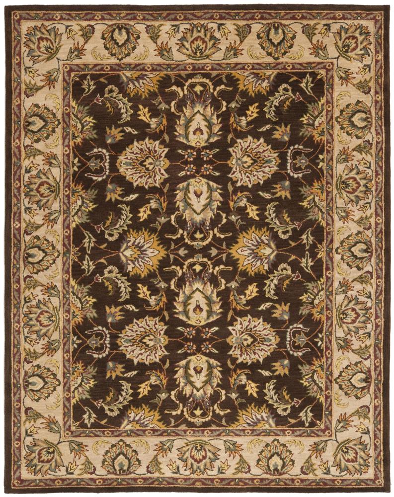 Ivory and Brown Hand-Tufted Wool Area Rug, 6' x 9'