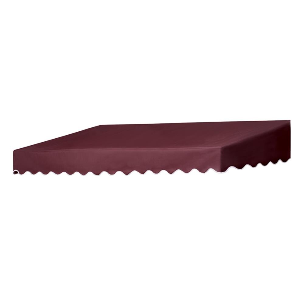 Door Canopy in a Box 3020908 Traditional 96-Inches Wide x 50-Inches Projection x 21-Inches Height Fabric Burgundy Solid Fixed Door Awning