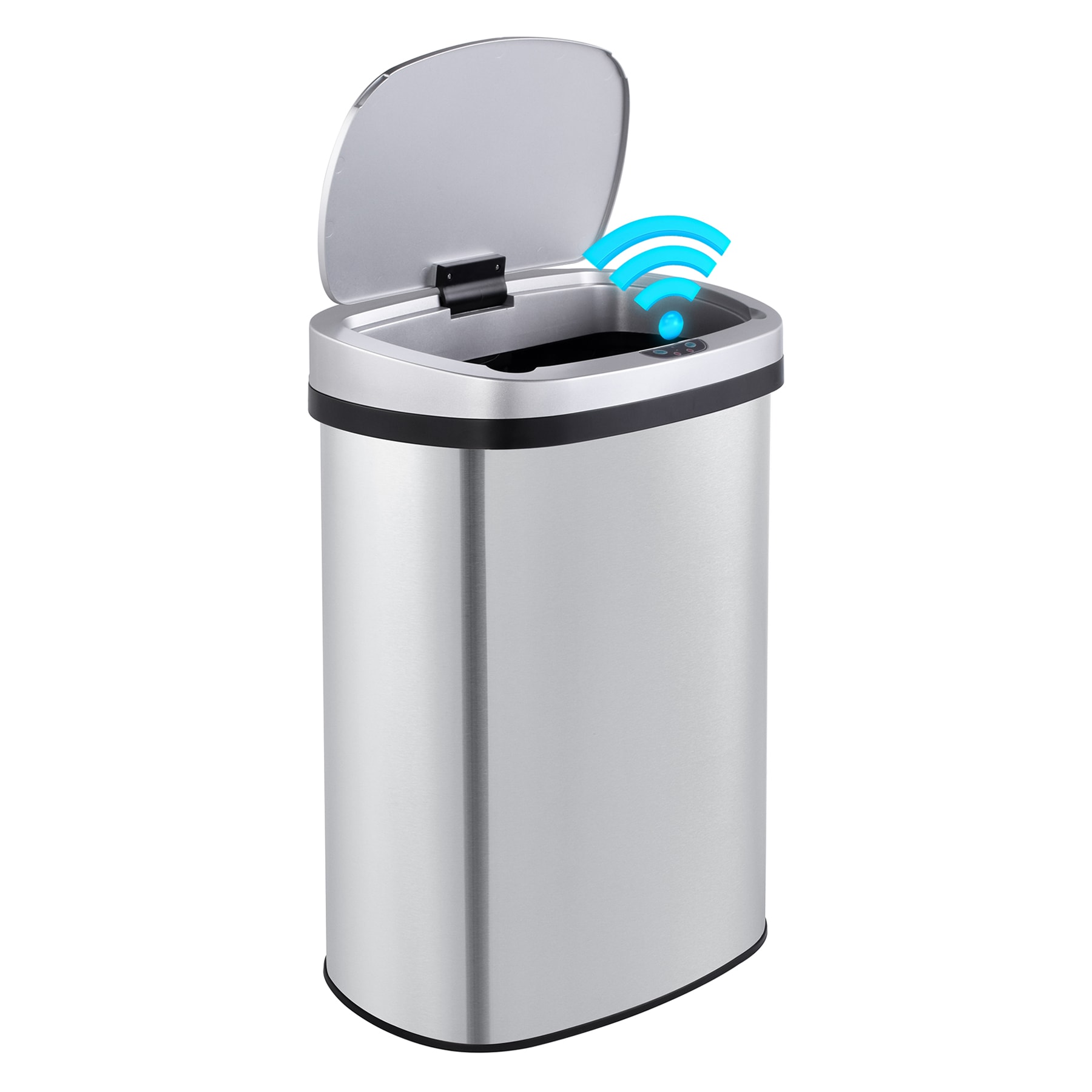 MEGA CASA  13 Gallon Stainless Steel Motion Sensor Kitchen Trash Can with Touchless Lid Fingerprint Resistant