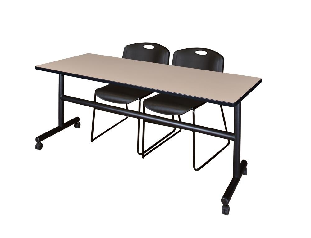 Regency MKFT7224BE44BK Training Off-white 4-Person Training Table (72-in W x 29-in H)