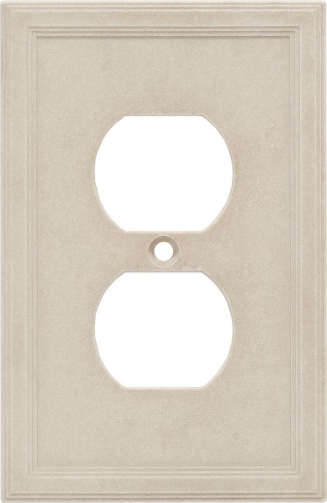 Somerset Collection 1 Gang Sand Duplex Standard Wall Plate In The Plates Department At Com - Cast Stone Wall Plates