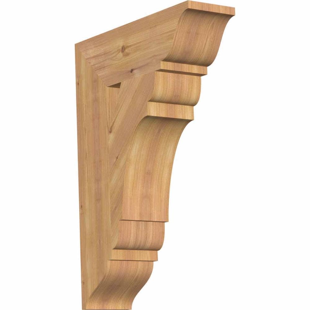 Ekena Millwork BKT06X20X28OLY01SWR Olympic traditional smooth 5-1/2-in x 20-in x 28-in Western red cedar Brown Wood Standard bracket