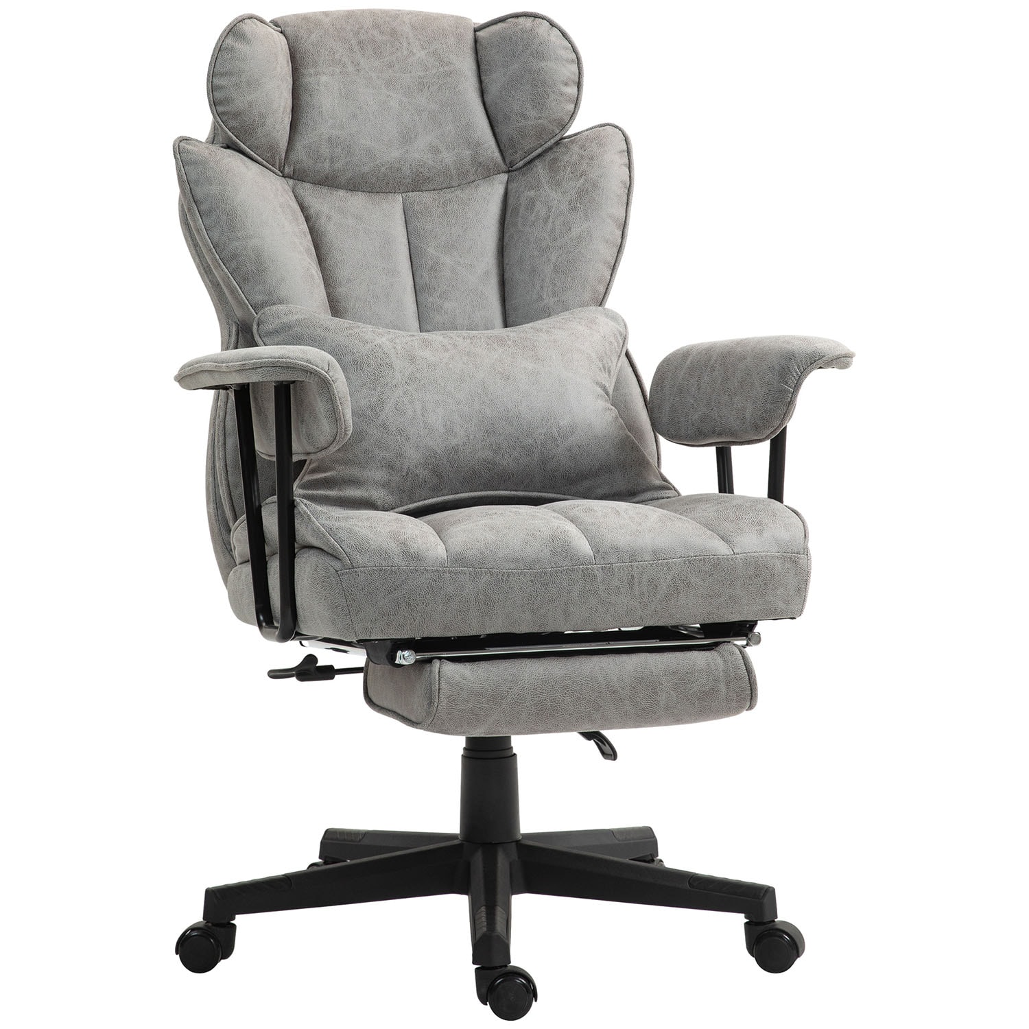 GZMR GZ-W2212 400LBS Big and Tall Executive Office Chair Gray Contemporary Ergonomic Adjustable Height Swivel Executive Chair