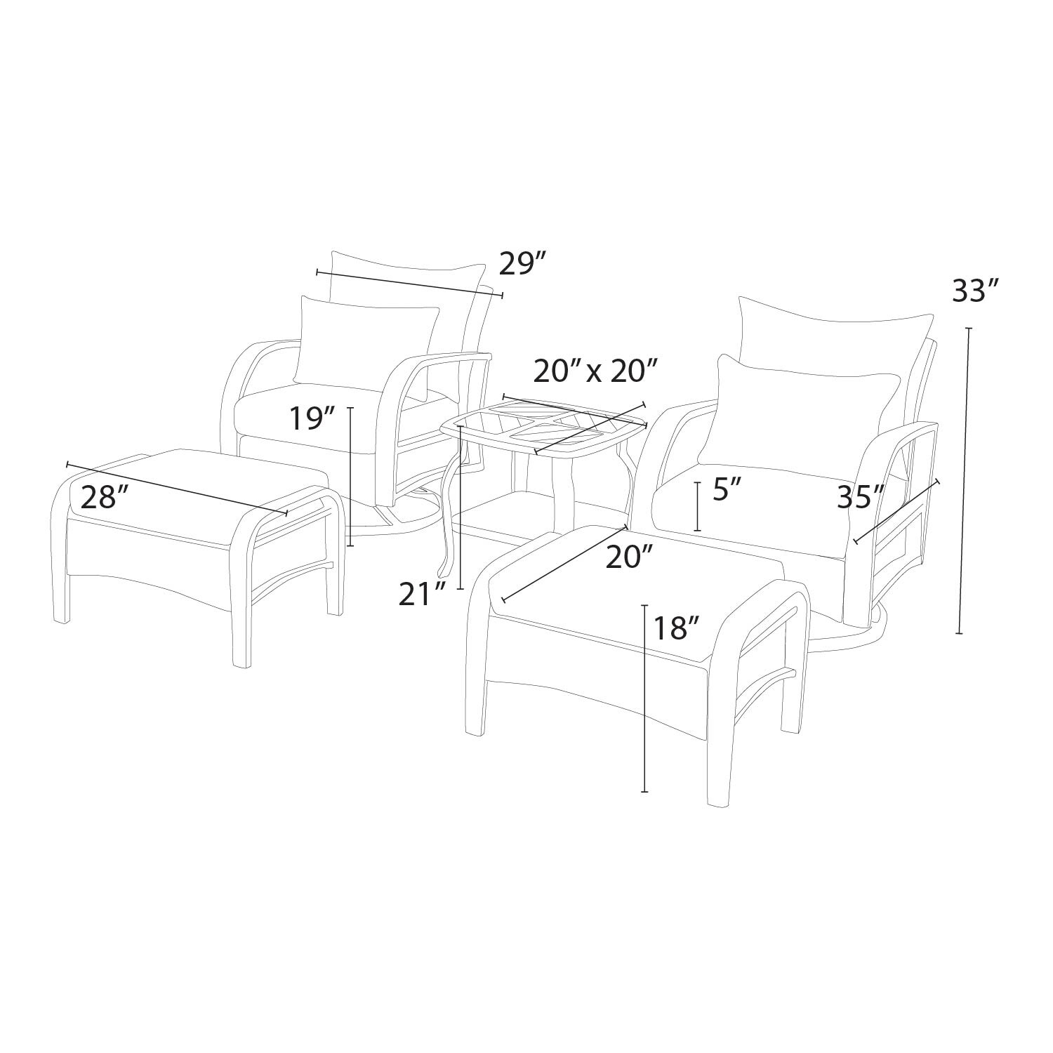 RST Brands OP-PECLB5M-BAR-CHR-K Patio-Conversation-Sets - View #7