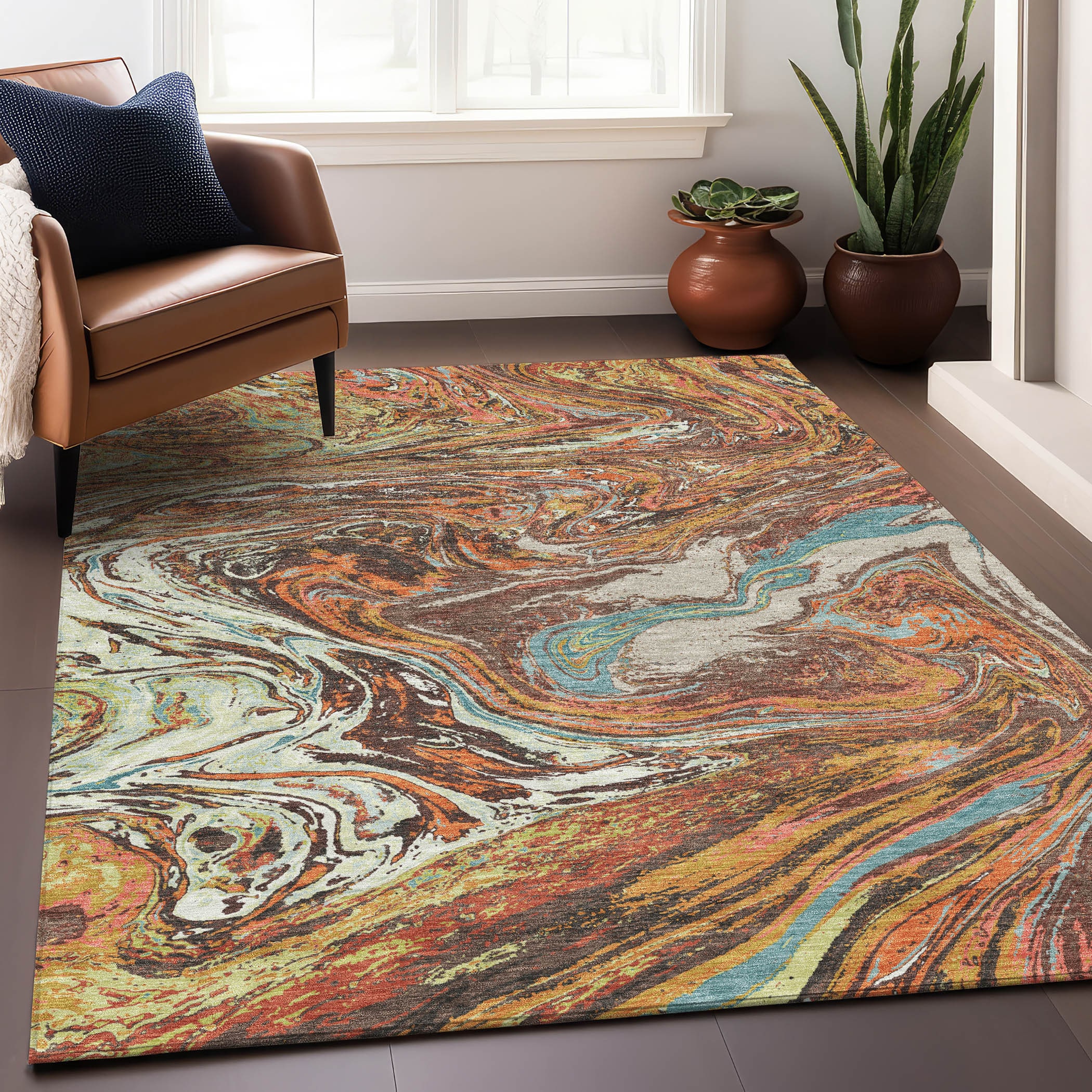 Addison Rugs ACN1061KH30X46 Chantille ACN1061KH 2 x 3 (ft) Polyester Khaki Rectangular Indoor/Outdoor Geometric Machine washable Area rug