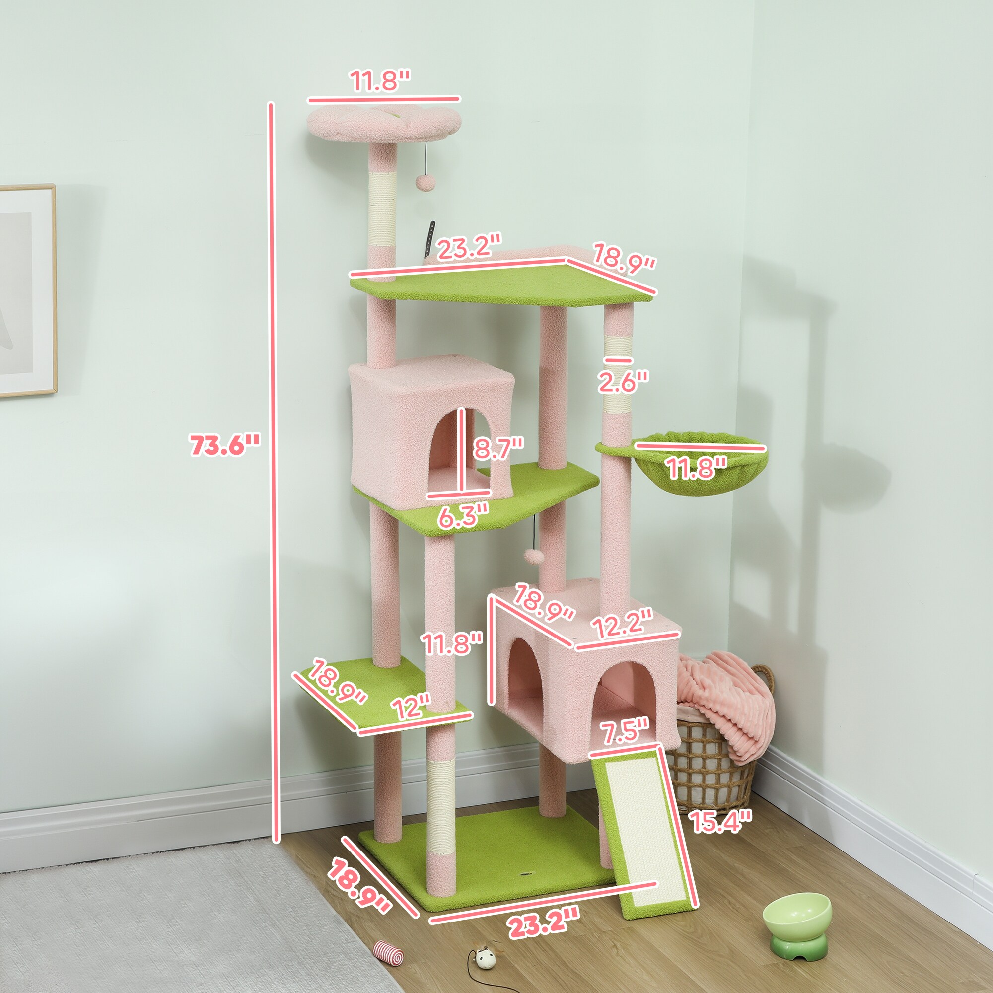 PawHut D30-954V00PK Cat-Trees - View #3