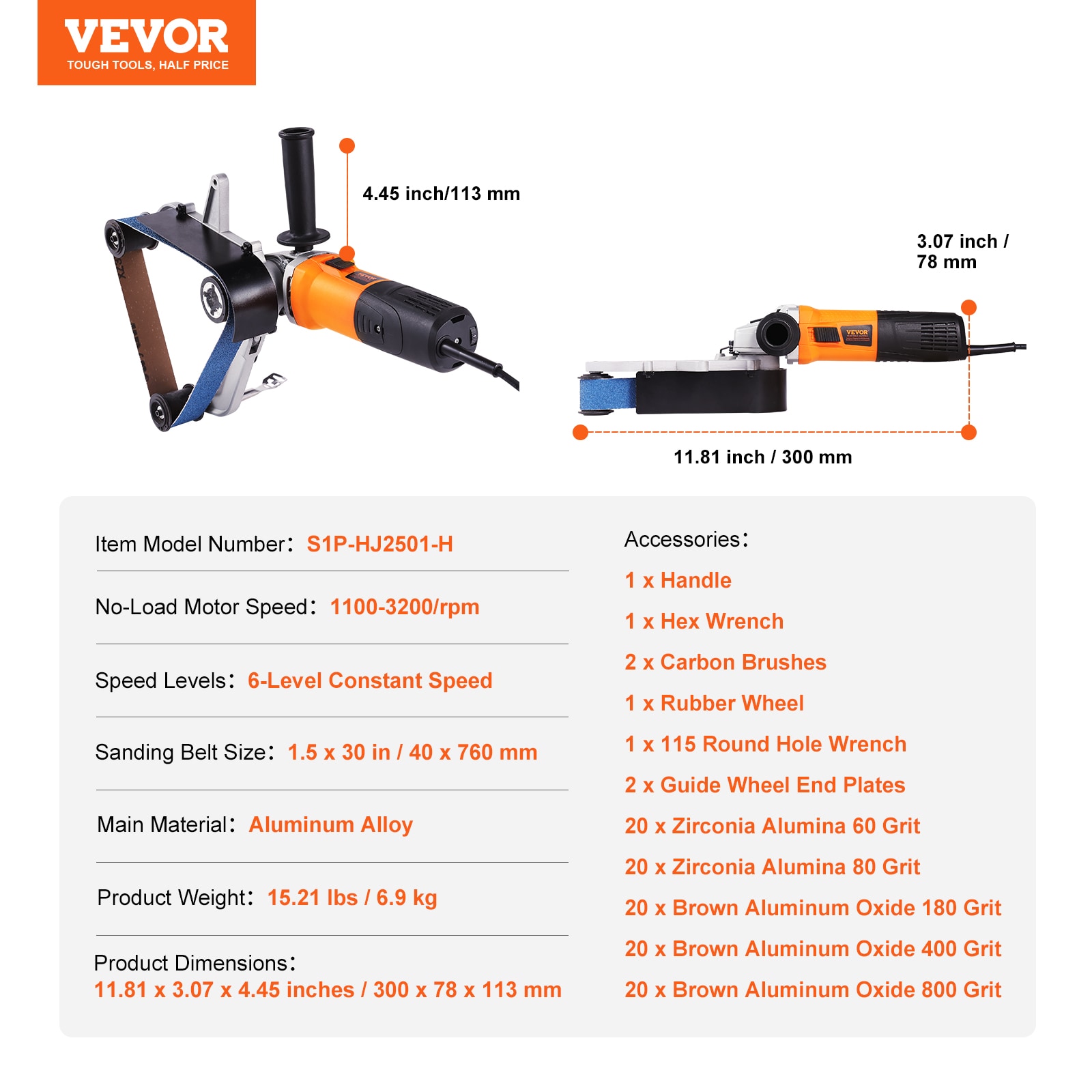 VEVOR GDSDJ800W15XZO7NWV1 Corded-Polishers - View #10