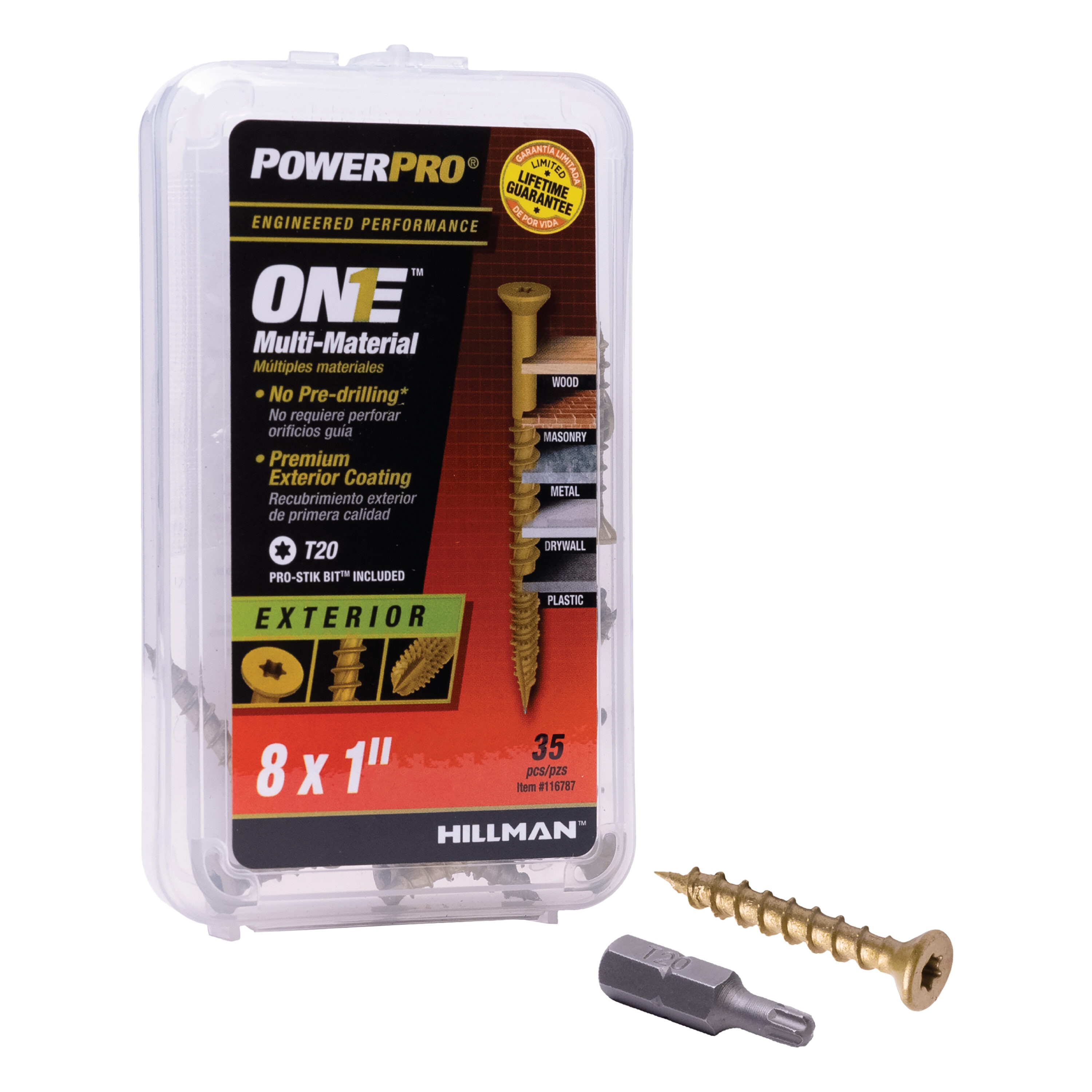 Power Pro 48595 Wood Screws, #8 x 1-1/2, Premium Outdoor Deck Screws, Rust  Resistant, Epoxy Coated Bronze, 1lb Box, 203 pcs