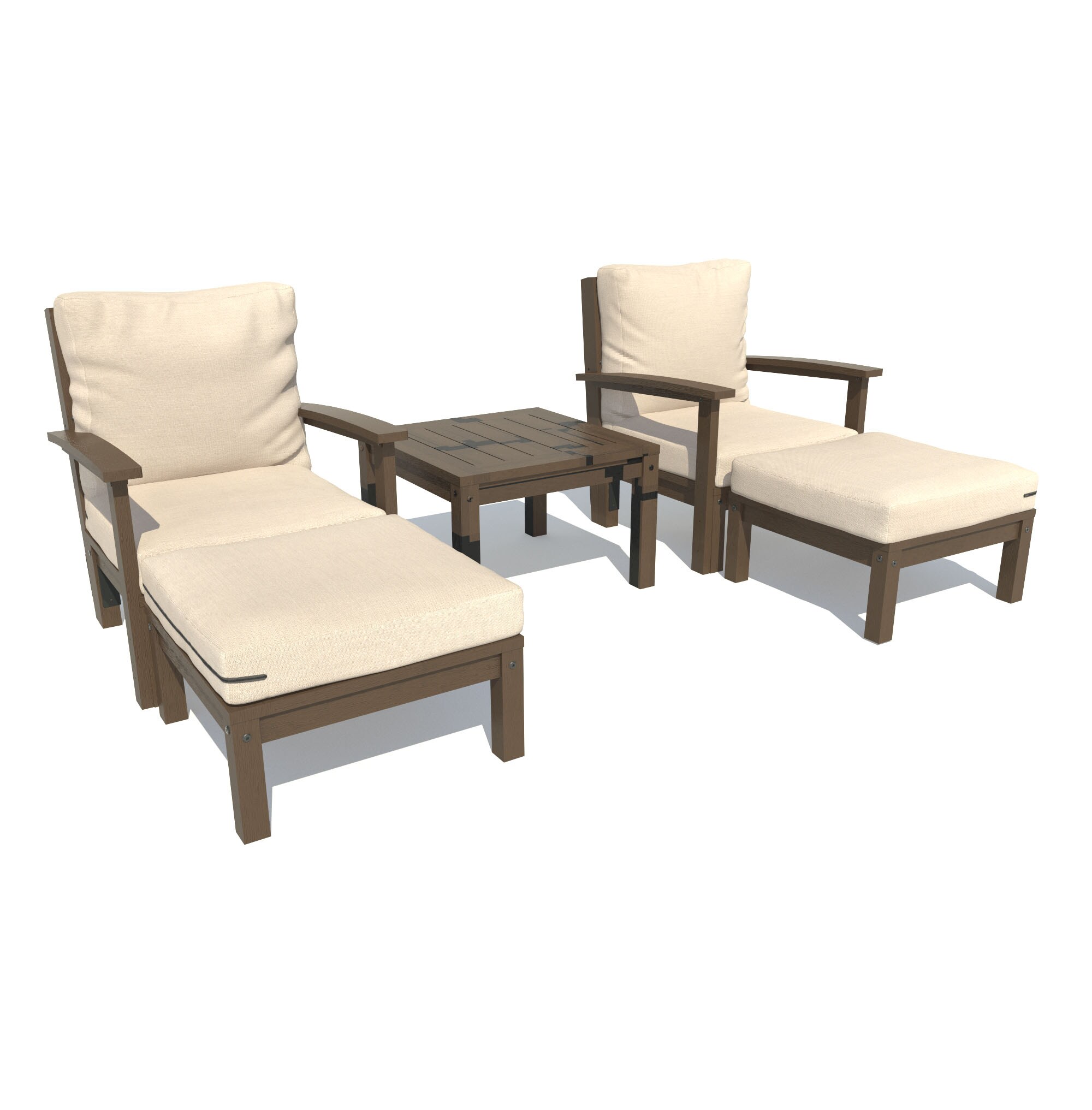 highwood Bespoke 5Piece Patio Conversation Set with Tan American