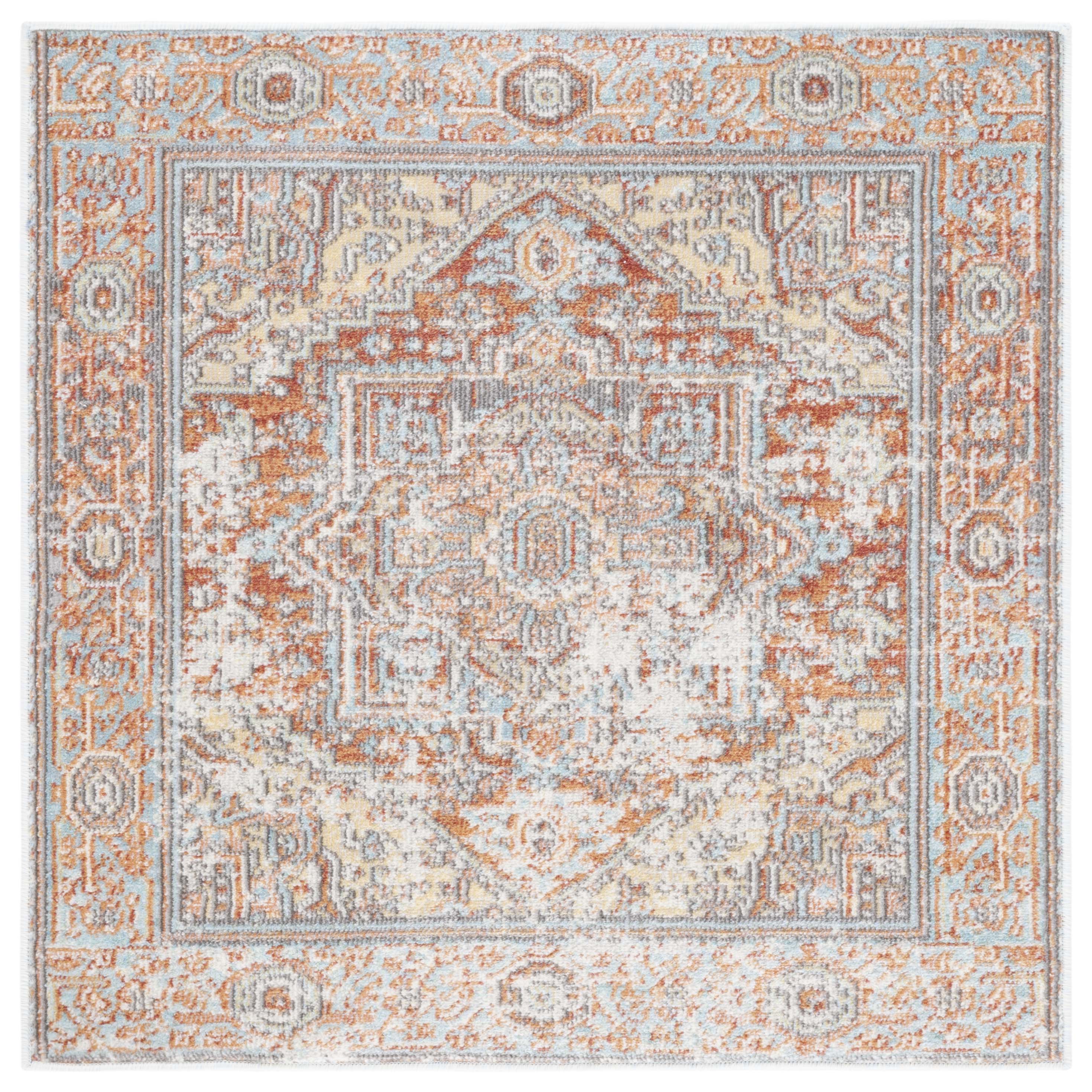 Aria 580P Rust/Taupe 3 X 3 Area Rug