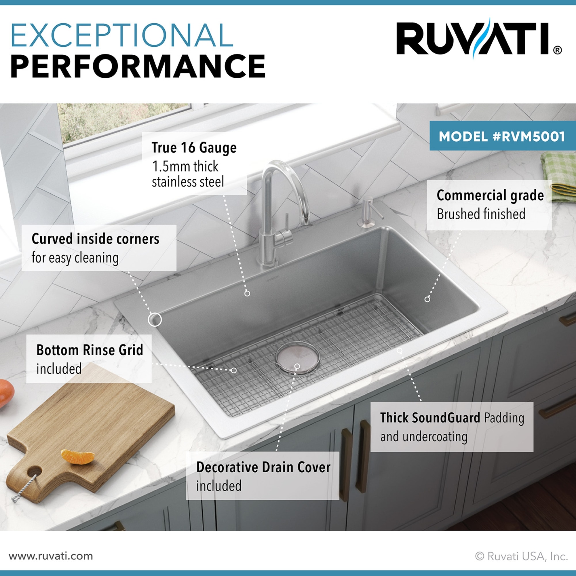 Ruvati RVM5001 Kitchen-Sinks - View #5
