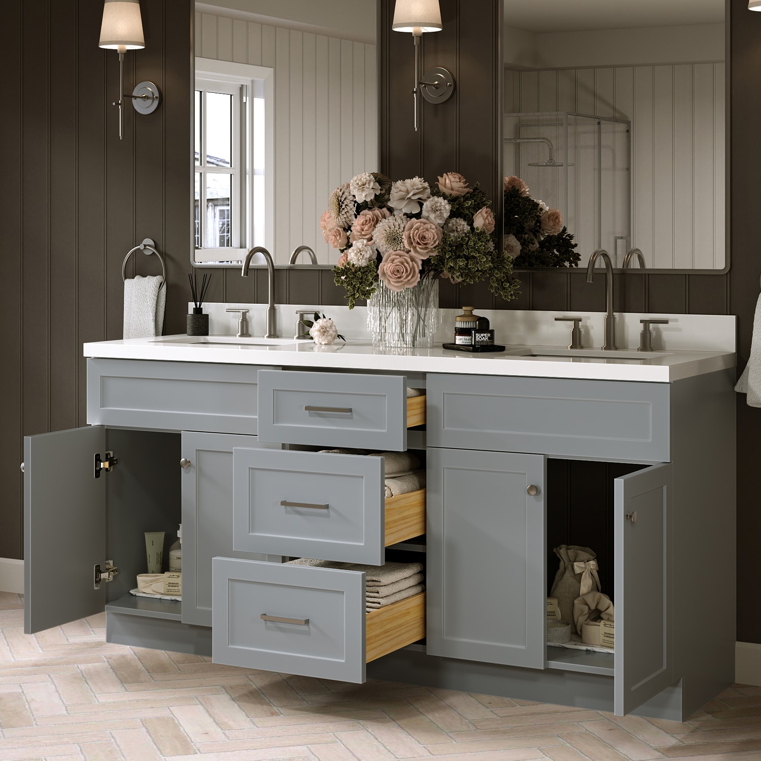 ARIEL F073DWQRVOGRY Bath-Vanity-Combo - View #3