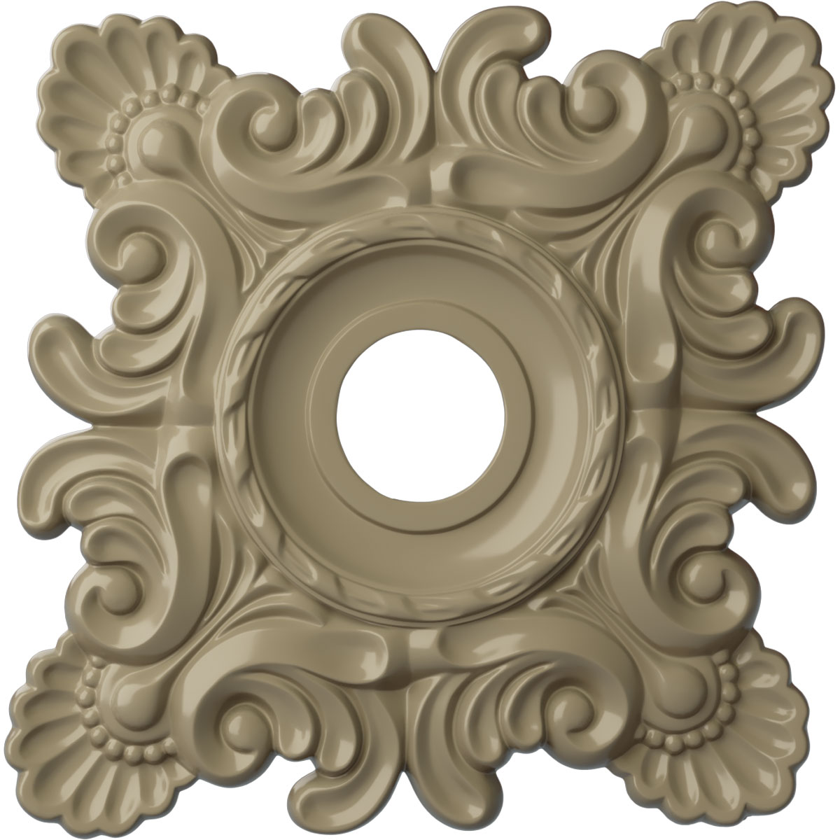 Ekena Millwork CM18CRGDF Crawley 18-in W x 18-in L Painted Gobi Desert Polyurethane Whole Ceiling Medallion