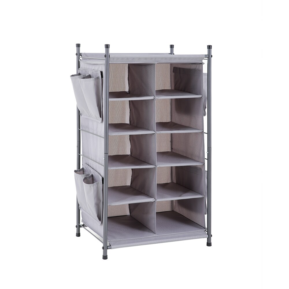 MZG SNJ453381XG02 32-in H 5 Tier 10 Pair Grey Fabric Shoe Organizer