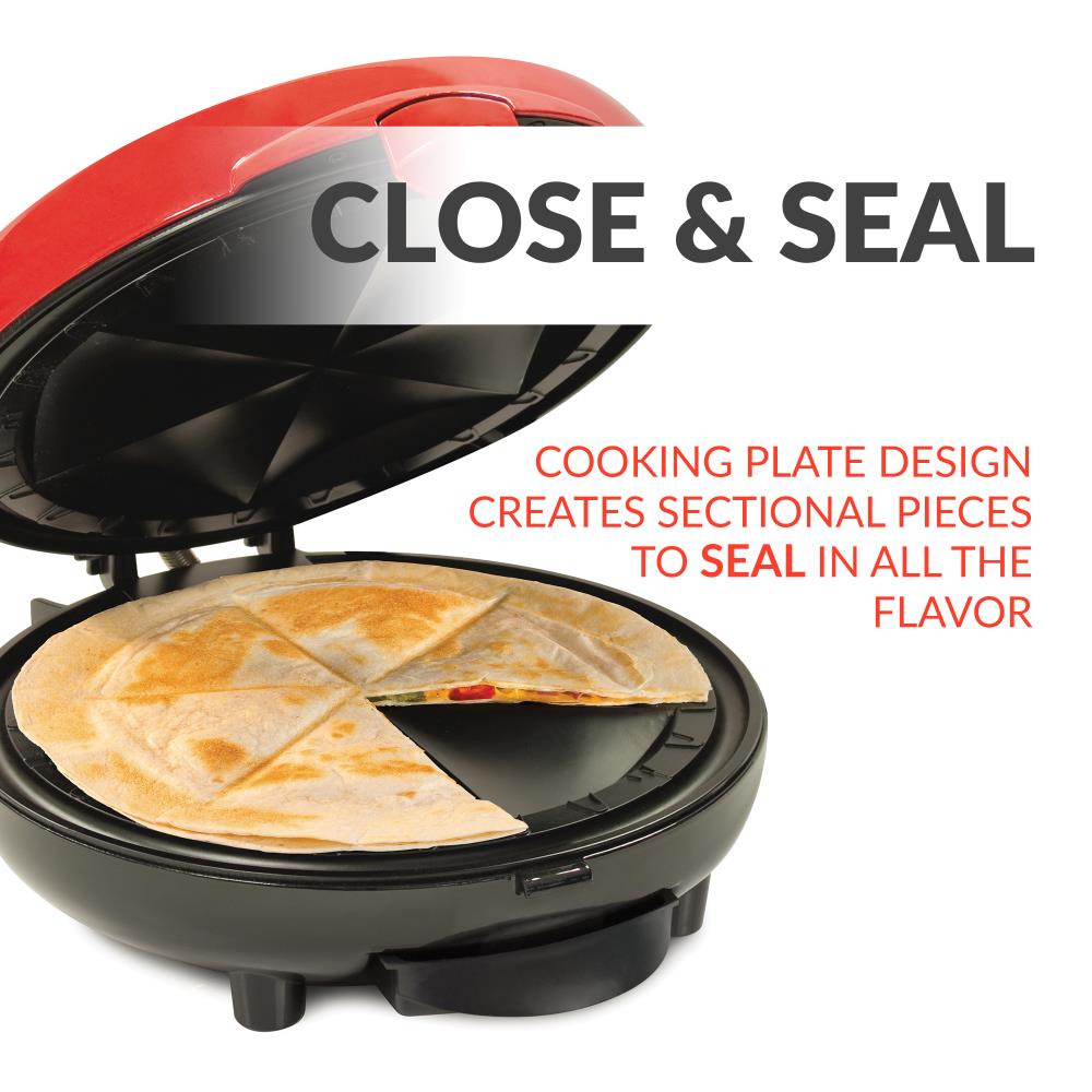 Nostalgia Electrics EQM-200 8 Inch Electric Quesadilla Maker, Red