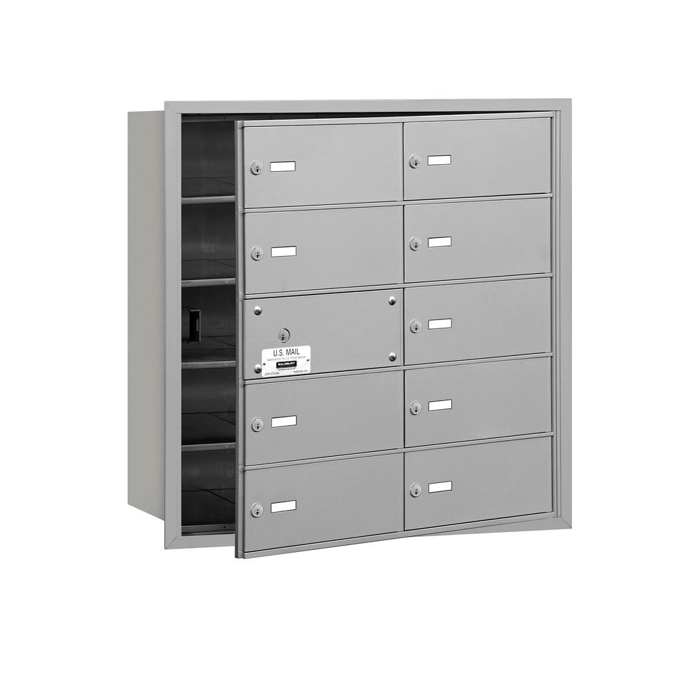 SALSBURY INDUSTRIES 3610AFP Recessed Mount Gray Metal Large Lockable Cluster Mailbox