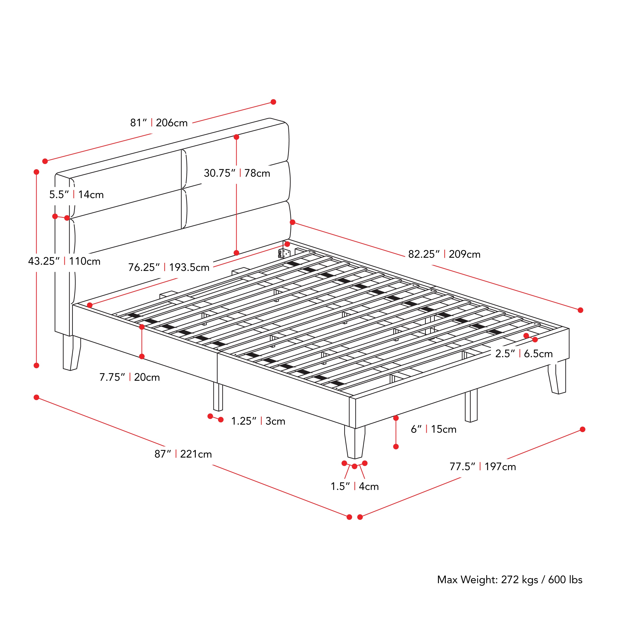 CorLiving Bellevue Light Grey King Upholstered Panel Bed at Lowes.com