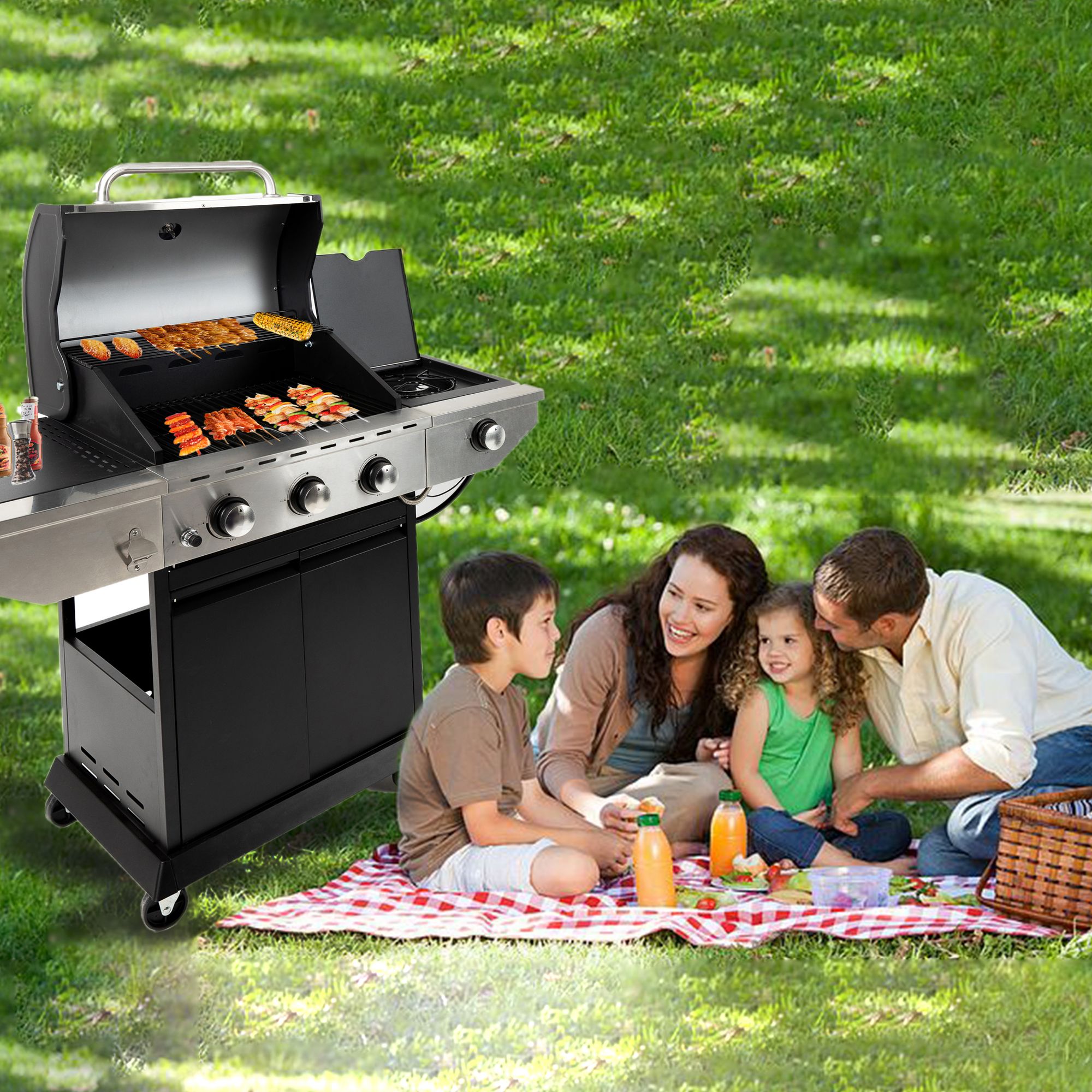 Lycvki CP15 Gas-Grill-Cookgrates-Warmracks - View #4
