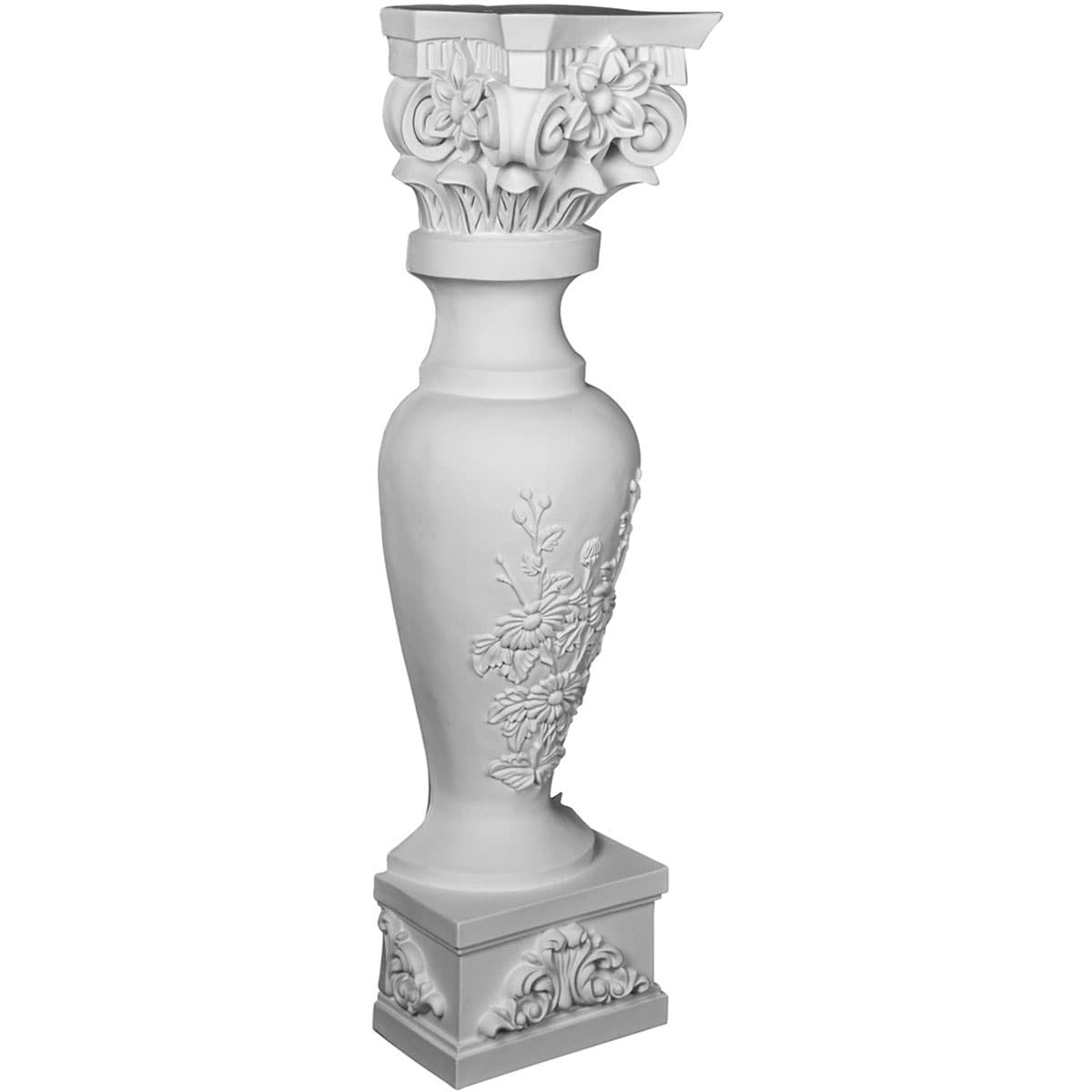 Ekena Millwork SUR39X10X08FL 10.25-Inches W x 39.375-Inches H White Urethane Traditional Fireplace Pilaster
