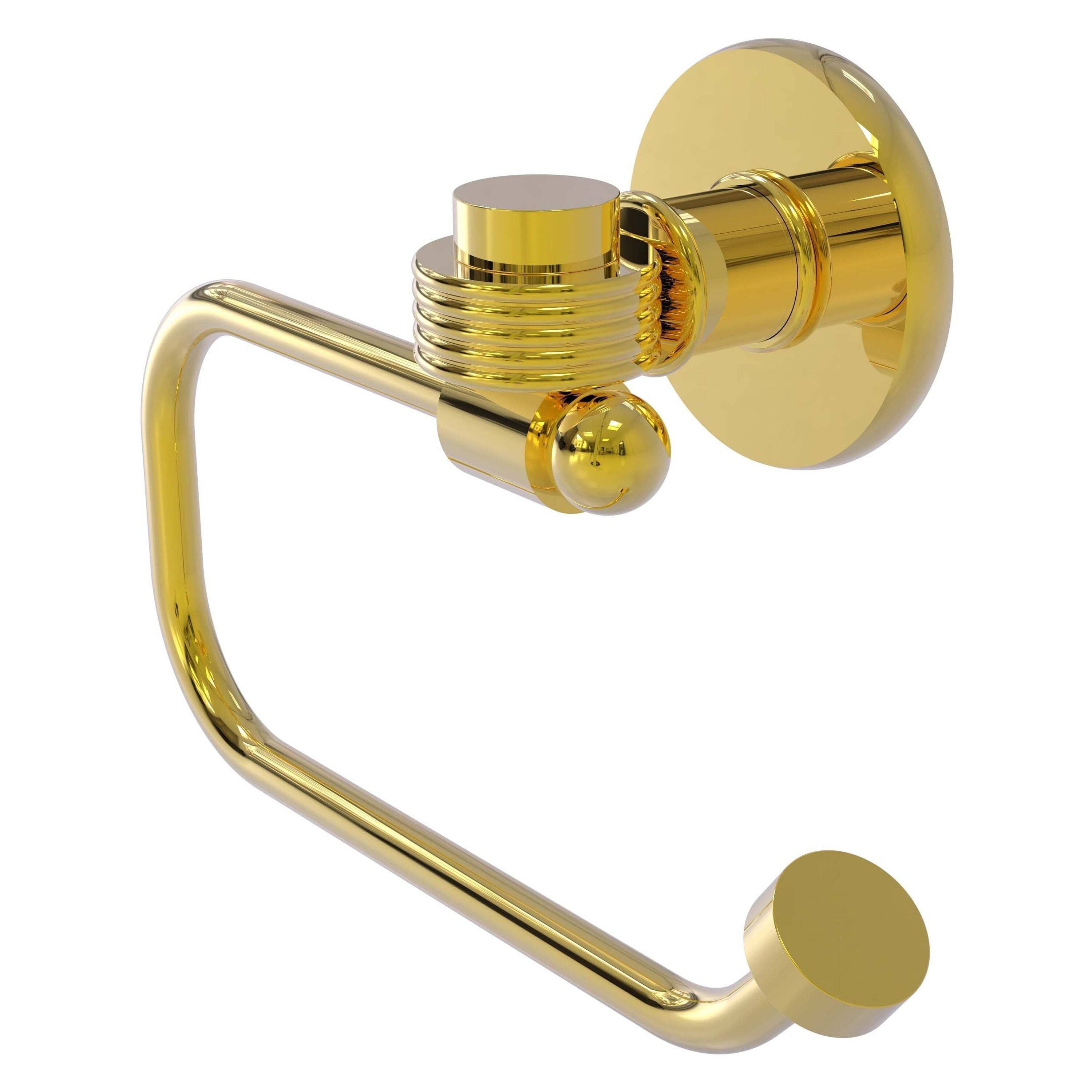 Allied Brass 2024EG-PB Continental Polished Brass Wall mount Single post Toilet Paper Holder 1 -Rolls with Storage
