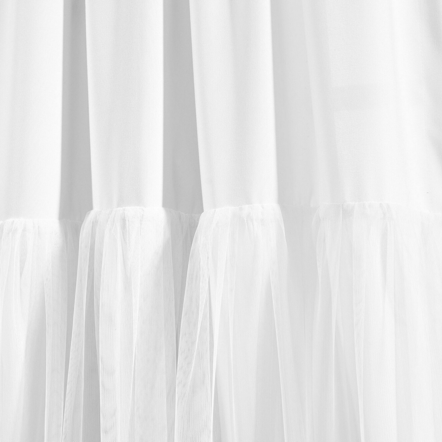 White Sheer Polyester Rod Pocket Window Curtains