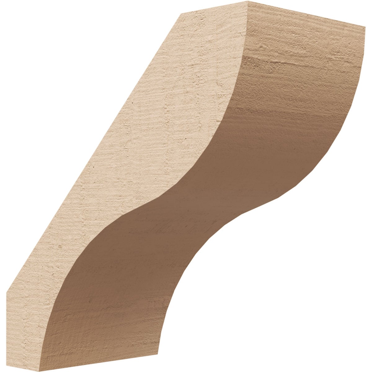 Ekena Millwork BRCUR03X06X06GNVRCPR 3-in x 6-in x 6-in Primed Urethane Geneva Rough Cedar Woodgrain TimberThane KneeBrace