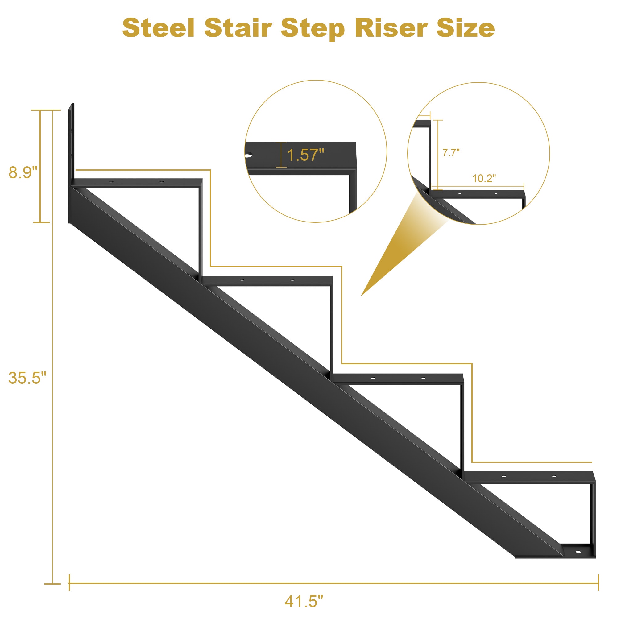 Garvee CPO-K72QHIDH0-PW5 Vinyl-Stair-Stringers - View #4