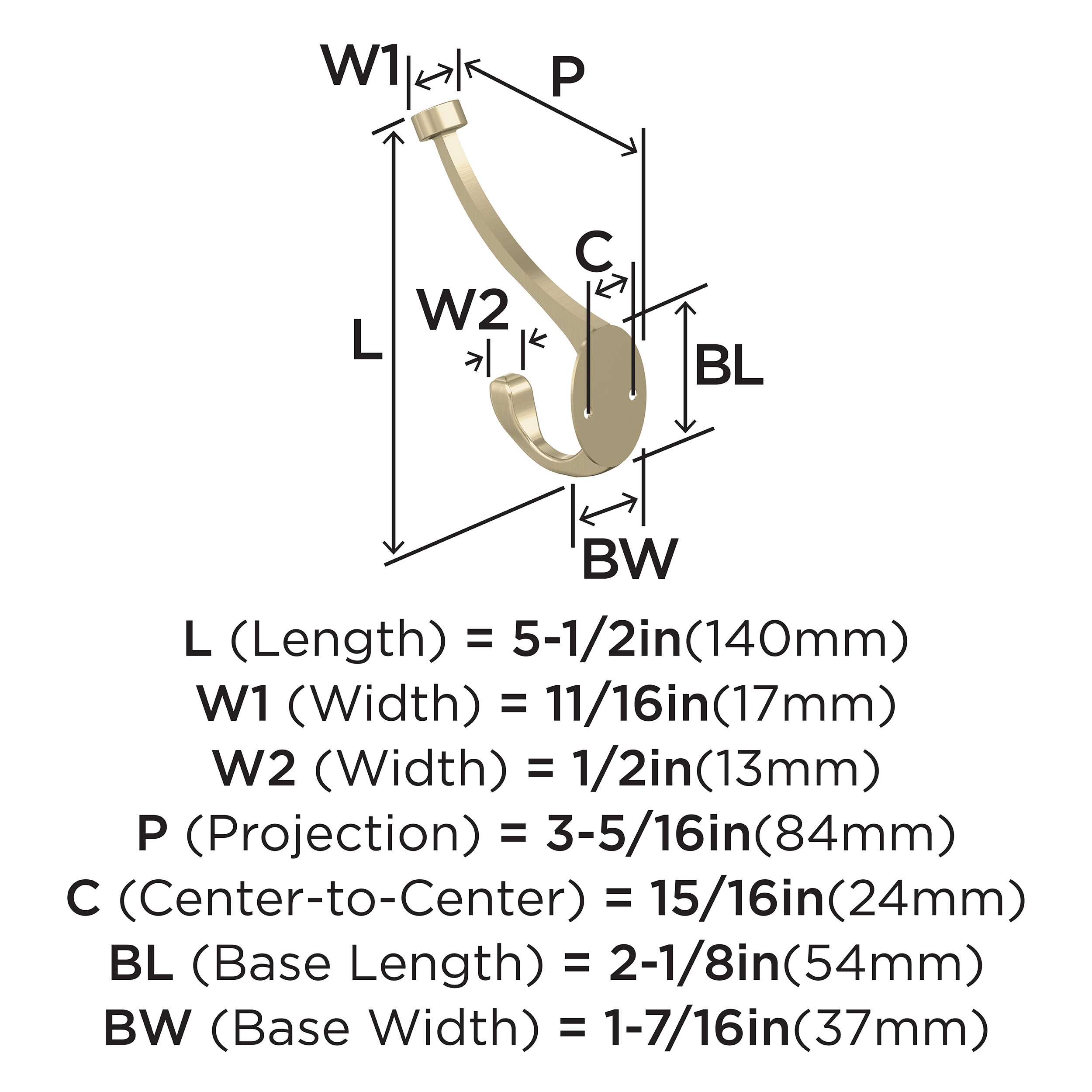 Amerock H55465BBZ Decorative-Wall-Hooks - View #4