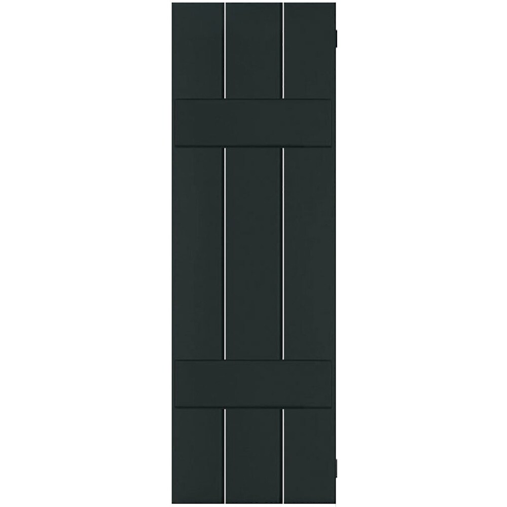 Ekena Millwork RWB12X027DGM 12-in W x 27-in H Black Forest Green Board and batten Wood Exterior Shutters ( 2 -Pack )