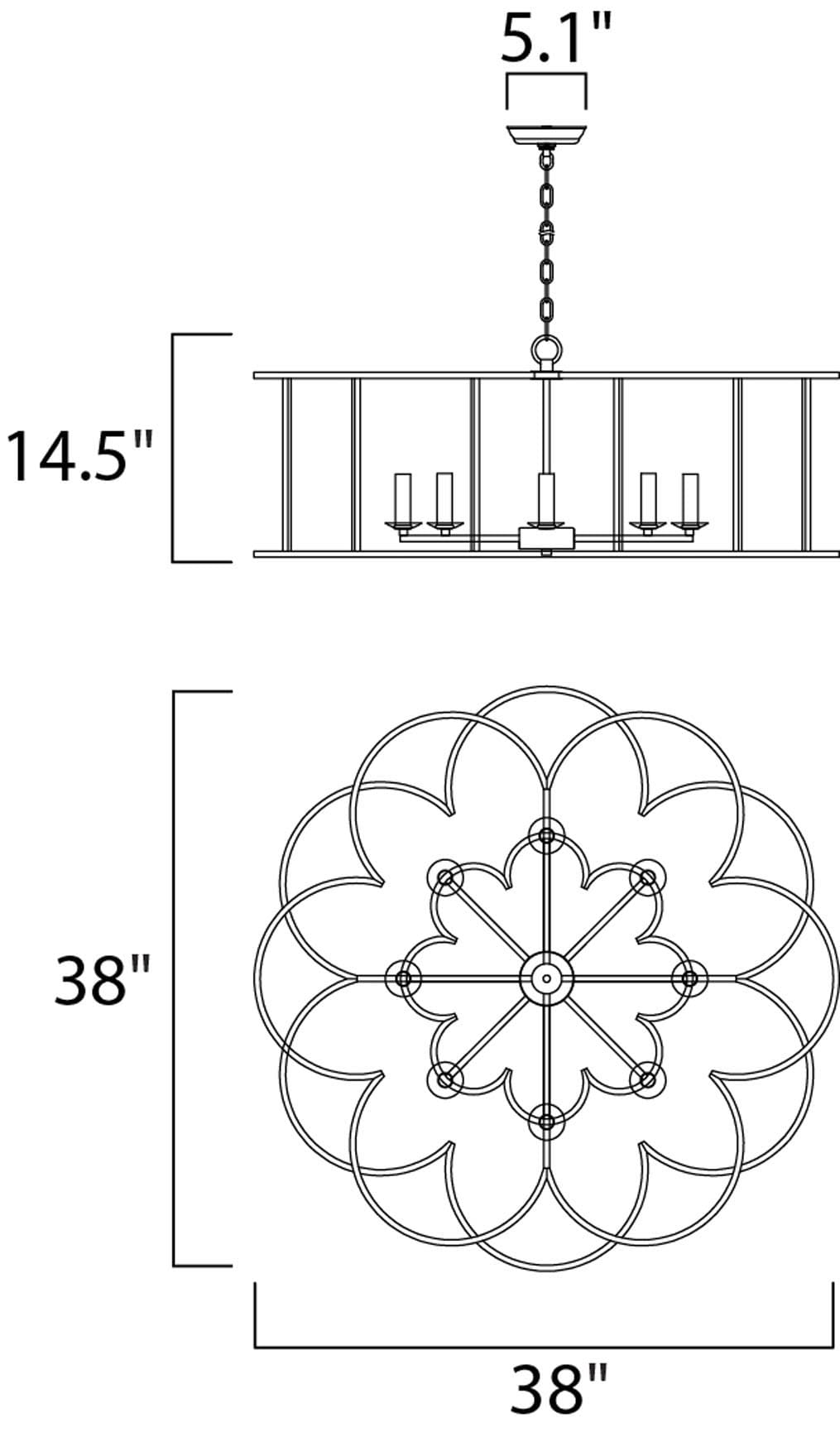 Maxim Lighting Helix 8-Light Bronze Fusion Rustic Dry rated Chandelier ...