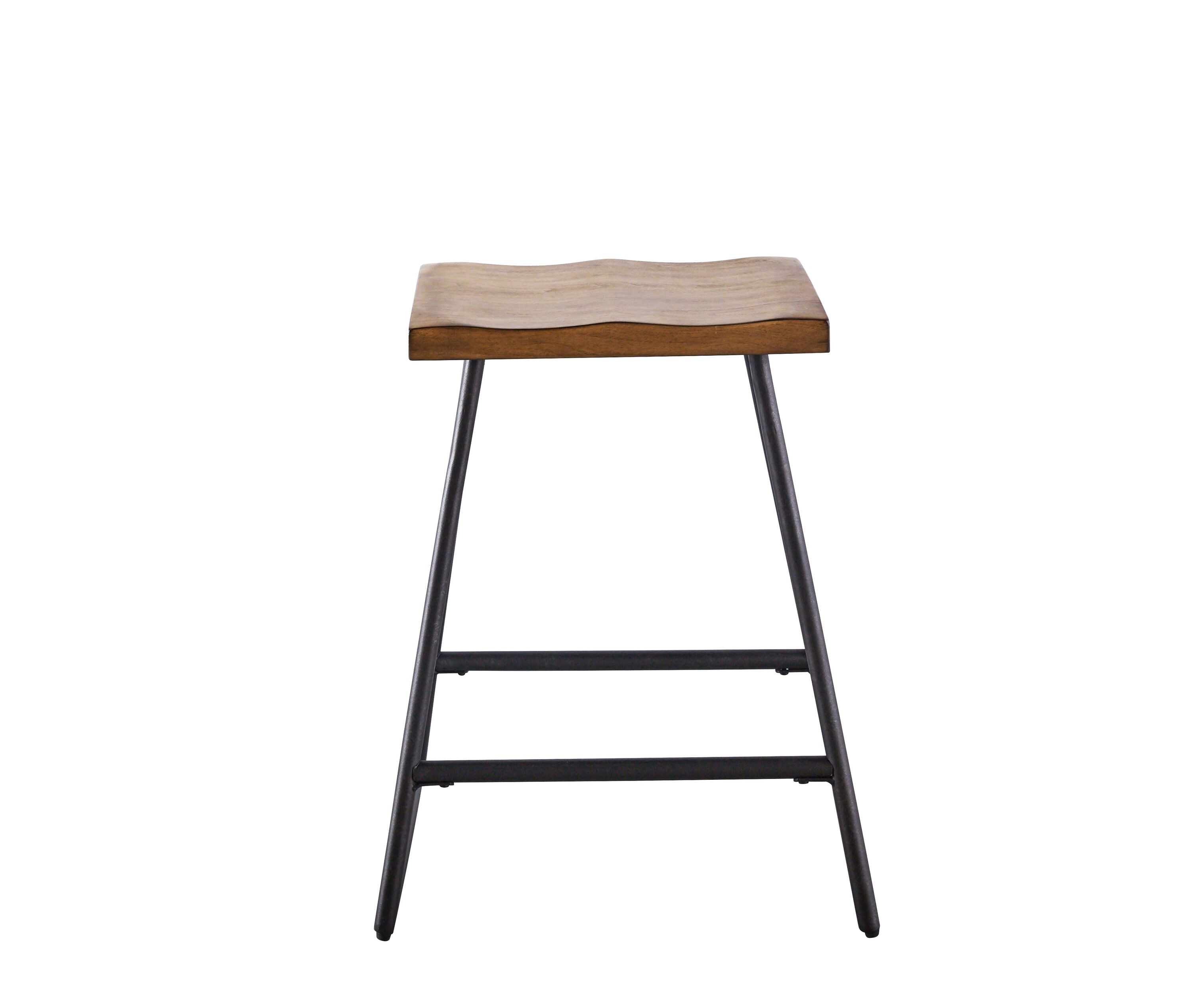 Steve Silver LD600CS Set of 2 Honey Brown 25-in H Counter height (24-in to 27-in) Square Seat Metal Bar Stool