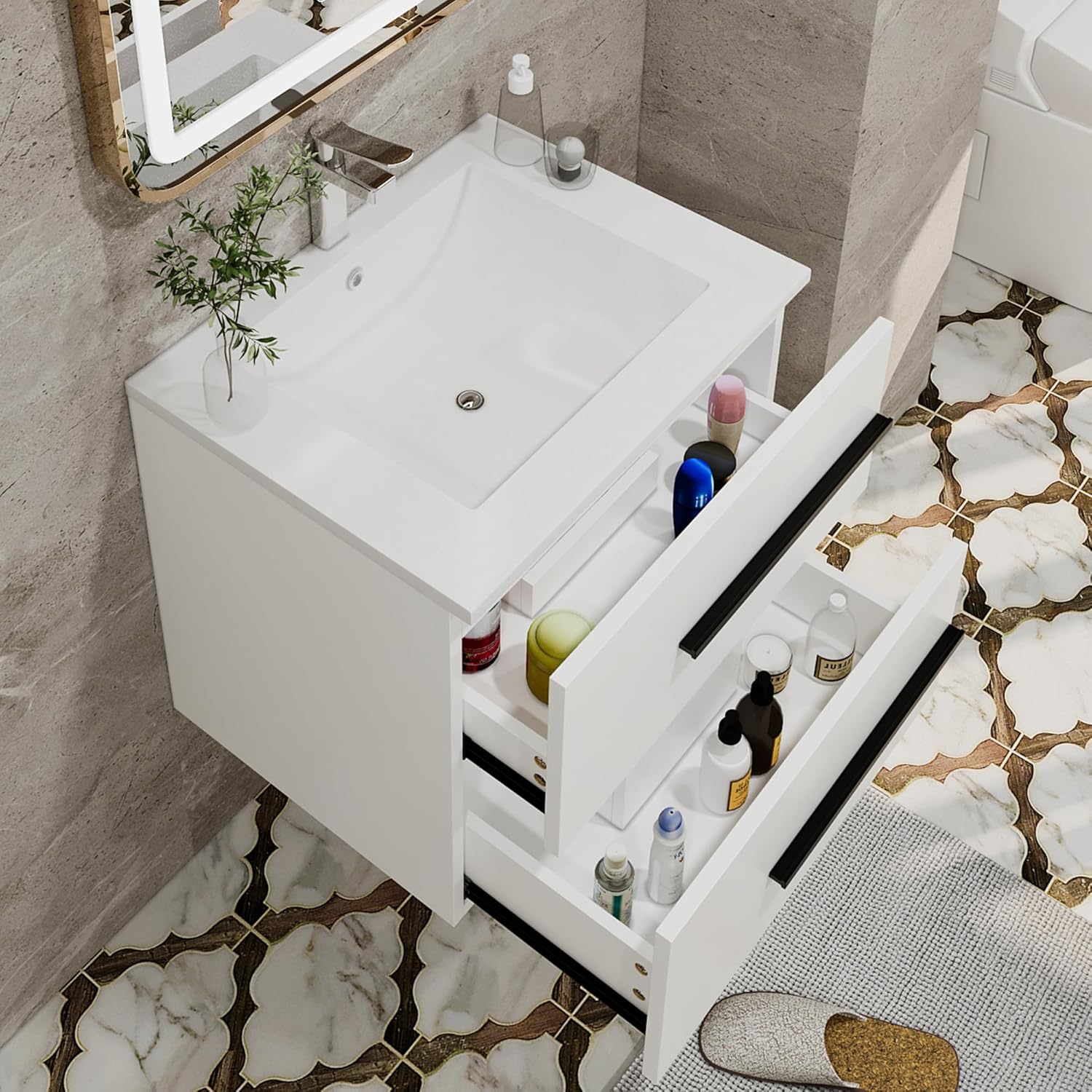 KAIMAXUS KM003-24IN-WH Bath-Vanity-Combo - View #7