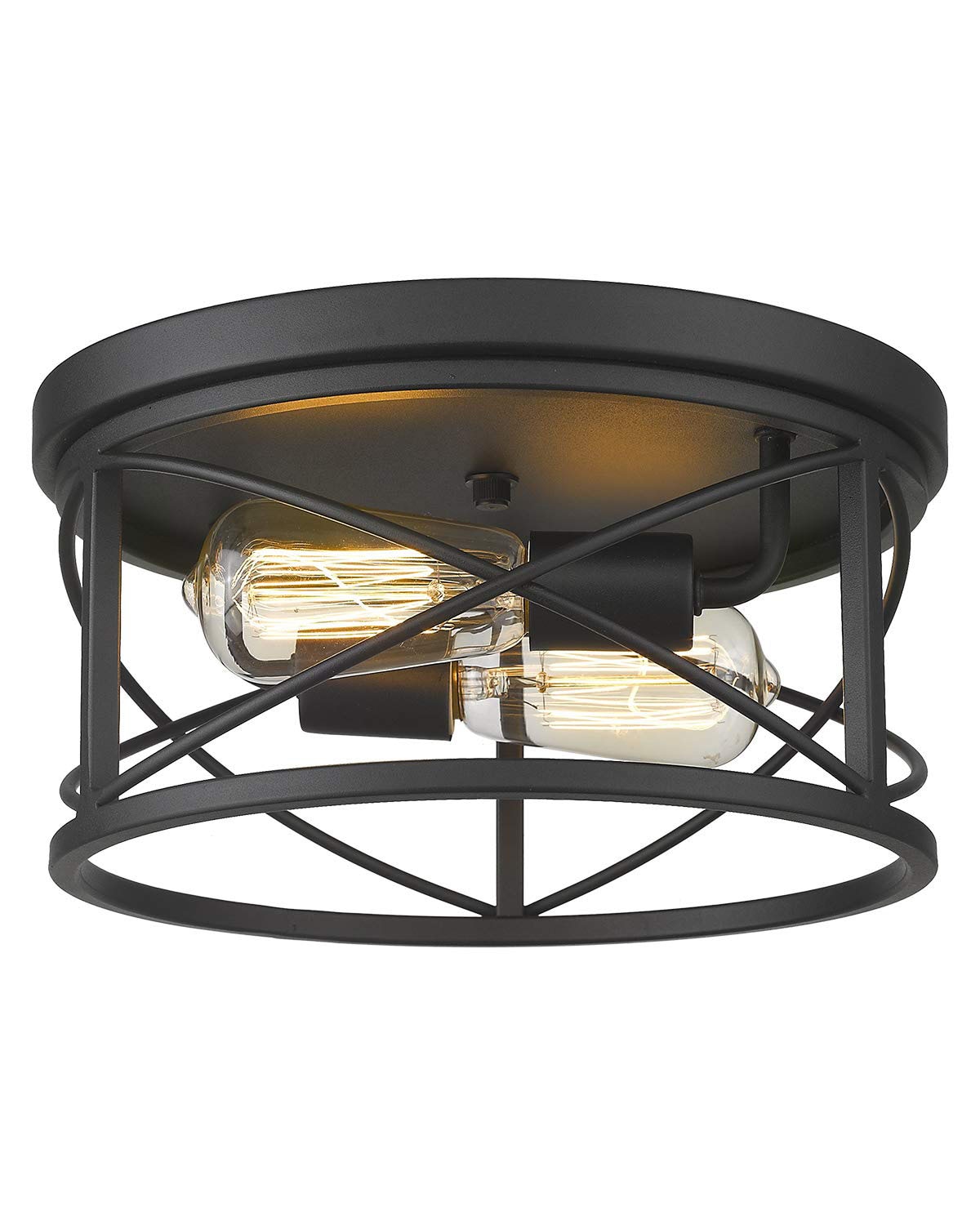 LTMATE LS4FD20-F BK JAZAVA 2 -Light 11.8-in Matte Black Integrated LED Flush Mount Light
