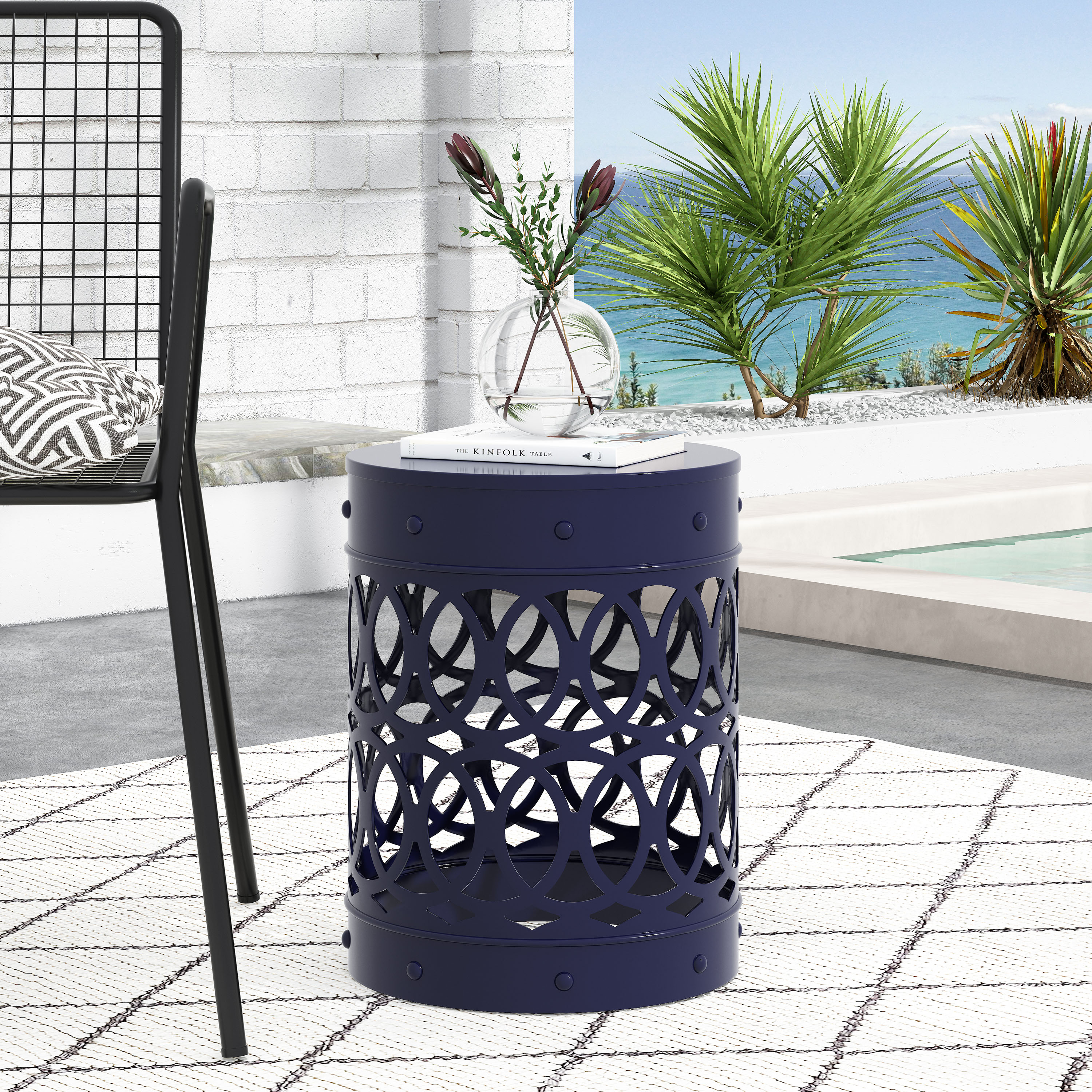 Christopher Knight Home 317045 Mellie Outdoor  Outdoor Metal Side Table