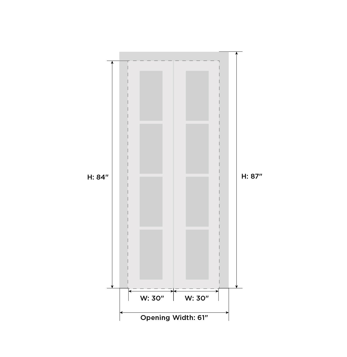 SARTODOORS Sliding Closet Bi-fold Doors 30 x 84 Planum 2132 Matte Black ...