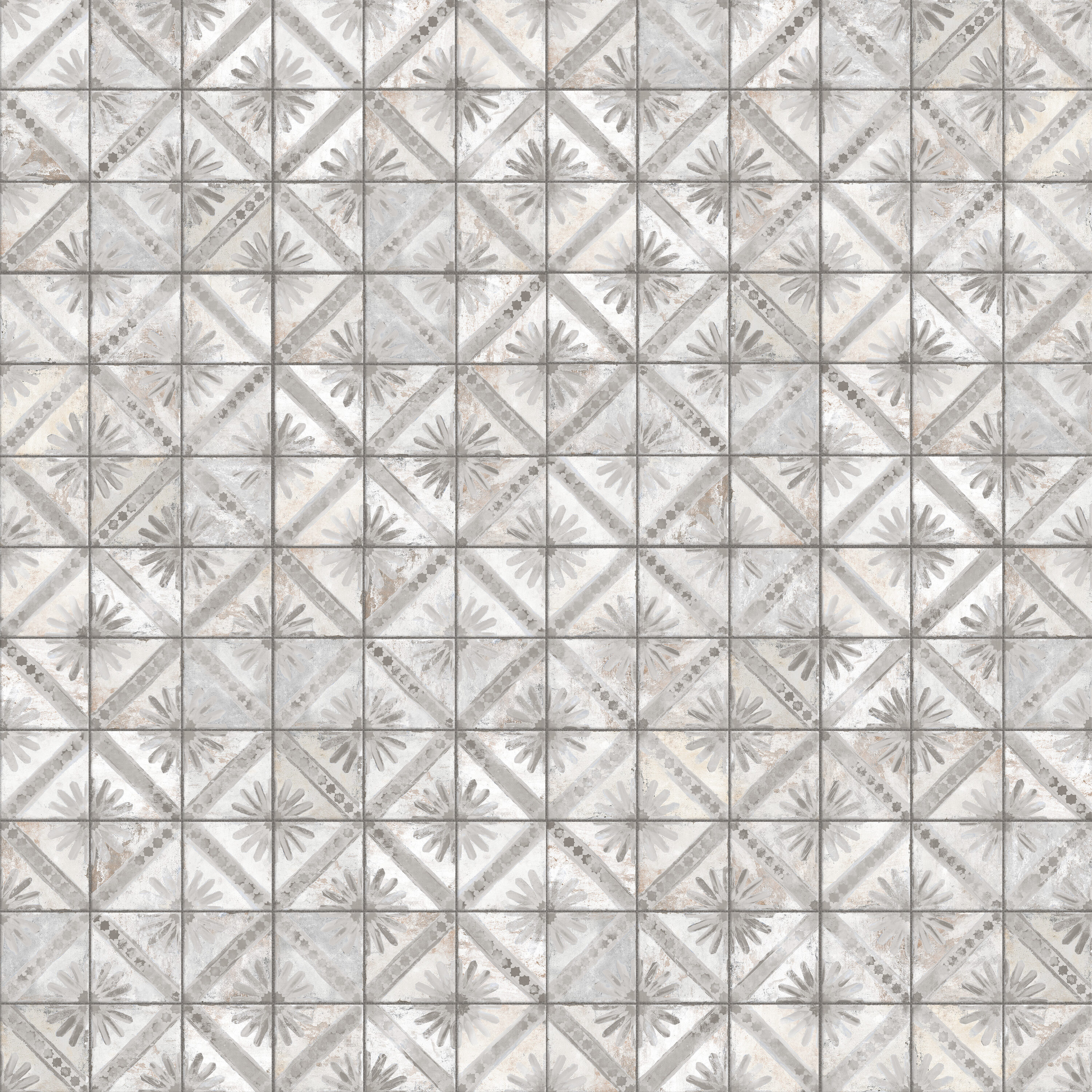 Affinity Tile FPEHMMKGR Harmonia Kings Marrakech Grey 13-in x 13-in Matte Ceramic Floor and Wall Tile ( 12.0-sq ft Carton )