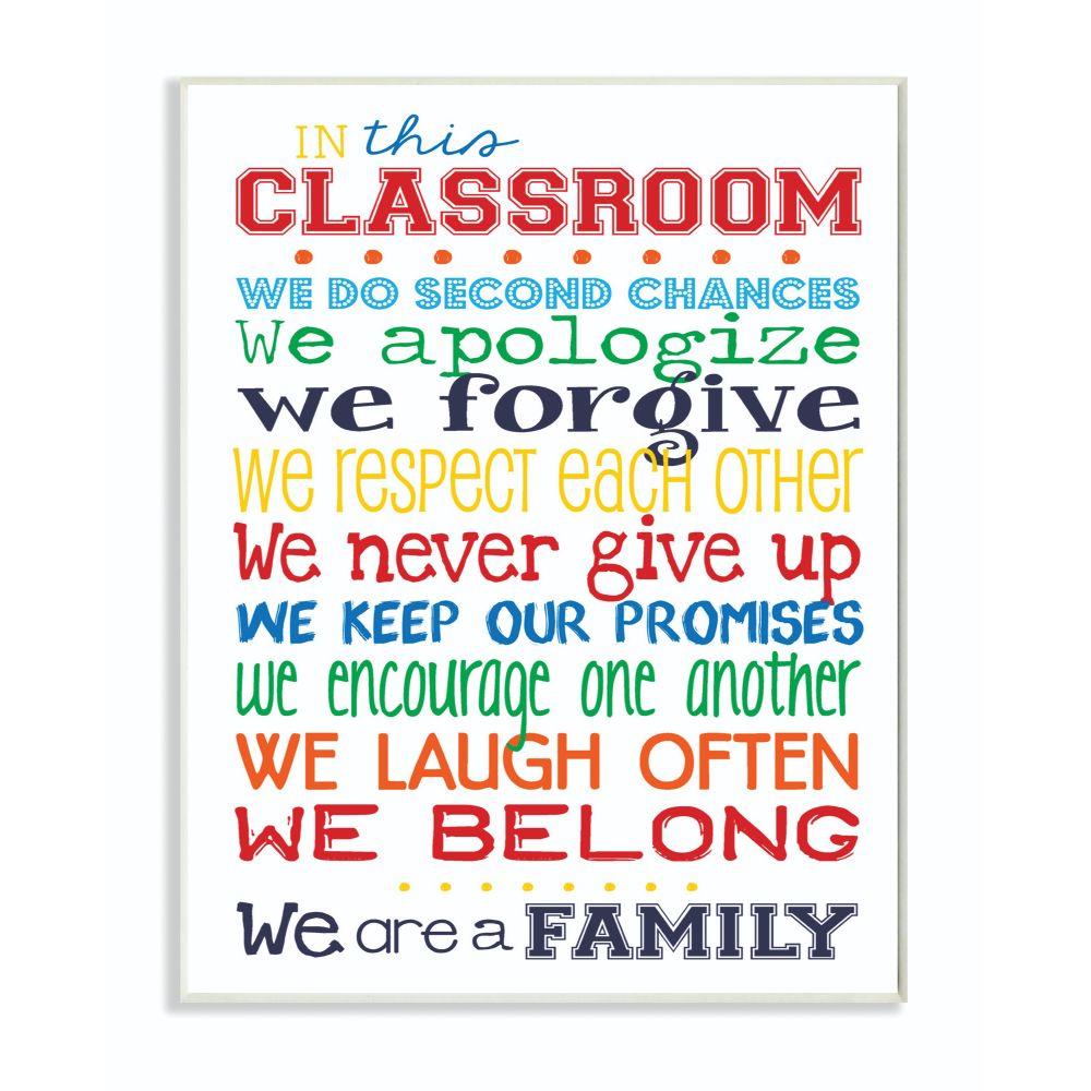 Stupell Industries BRP-1708-WD-10X15 In This Classroom Rules Typography Unknown Artist Frameless 15-in H x 11-in W Novelty Print
