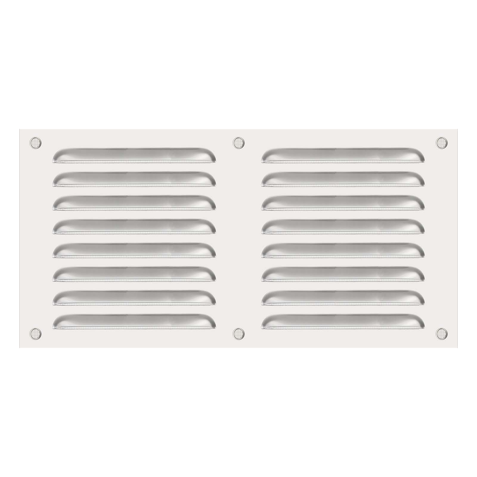 PATIKIL 8x16inch Stainless Steel Vent Cover Screen Air Grille Ventilation Cover HVAC Louvered Grill Built-in Mesh for Home Kitchen Fireplace Bathroom Wall Ceiling Silver
