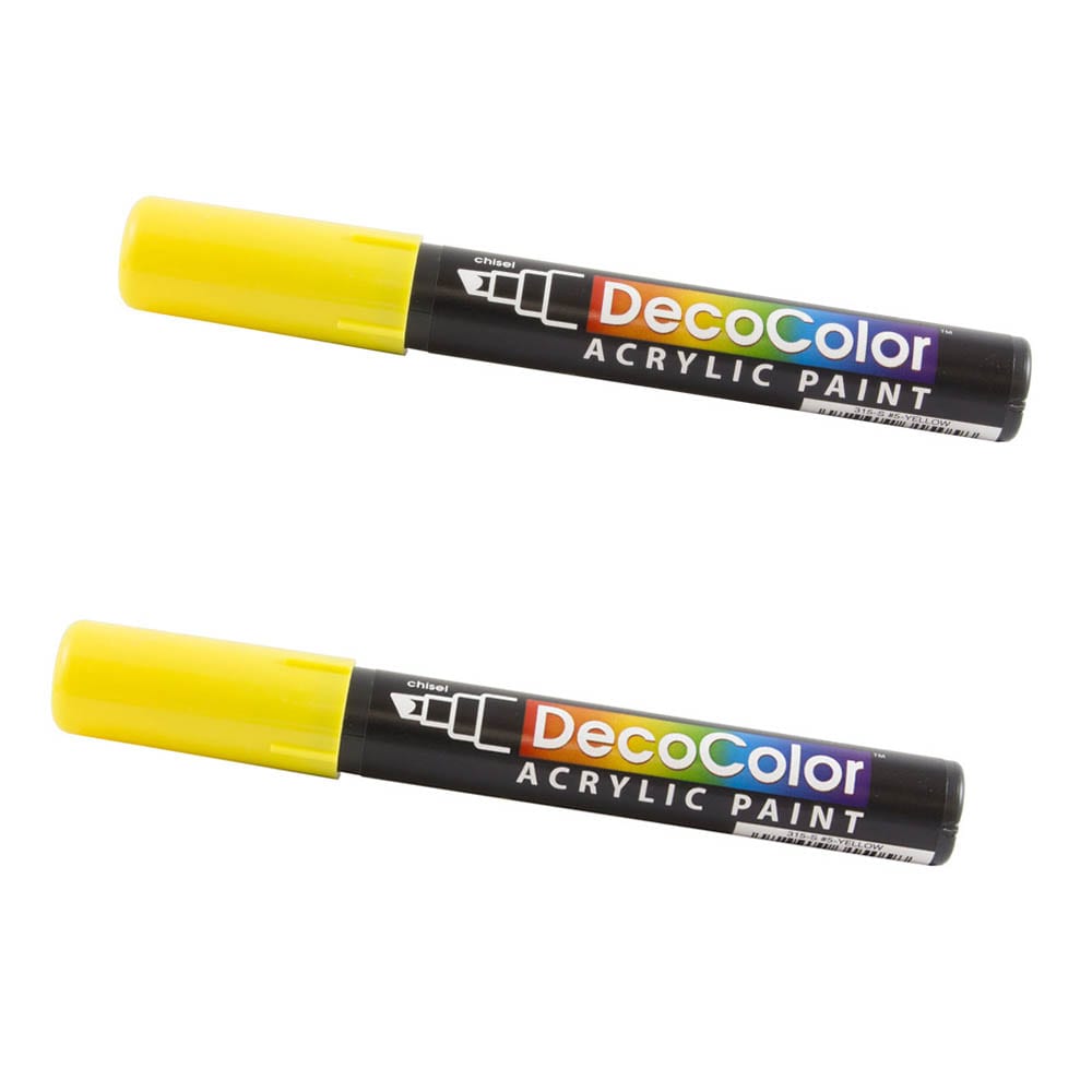 JAM Paper Chisel Tip Acrylic Paint Marker, Yellow, 2/Pack in the Pens,  Pencils & Markers department at